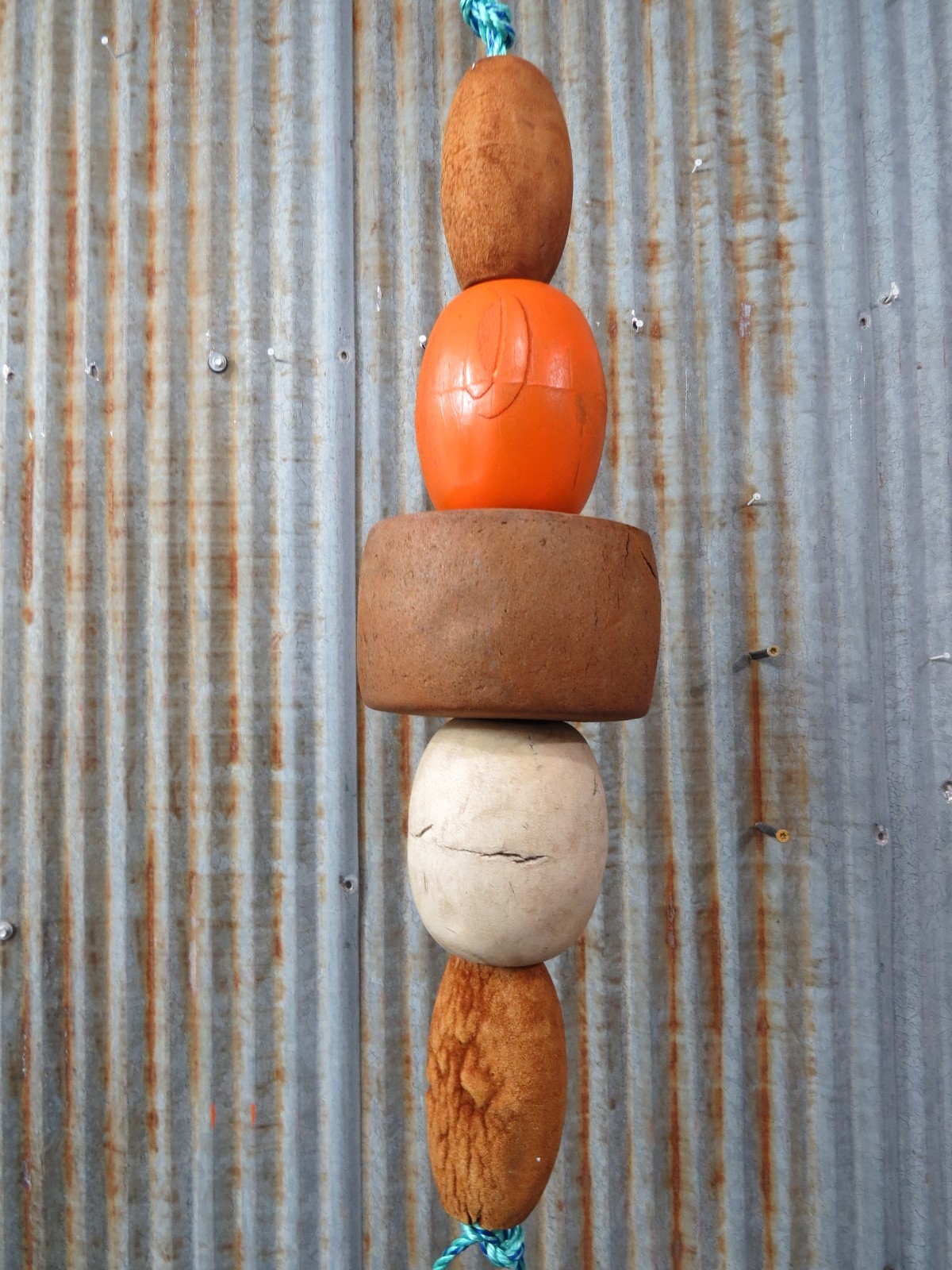 5 Old Fish Net Floats 23+ Inches Long Fishing Buoys Bouys Tiki Hut Bar -(SF247)