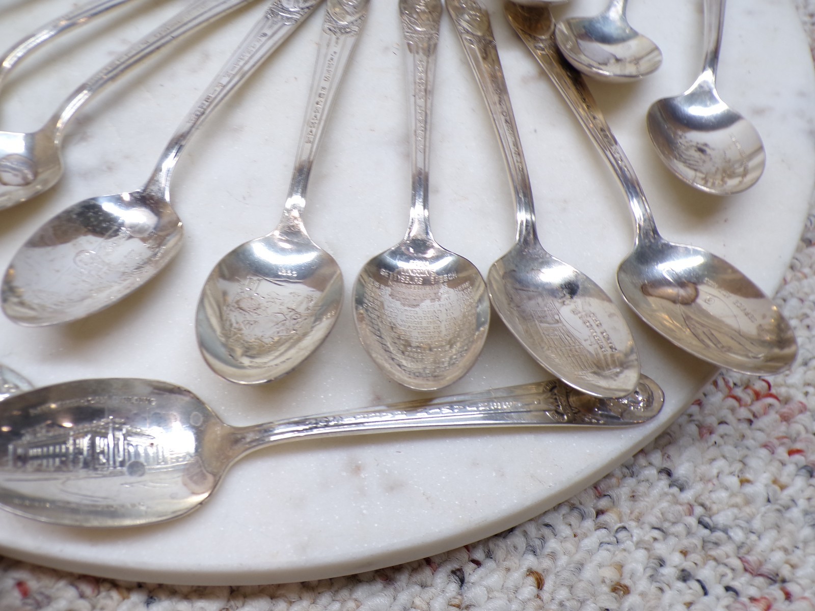 WM Rogers SILVER PLATE Collectible Presidential Spoons (32)-800+ GRAMS