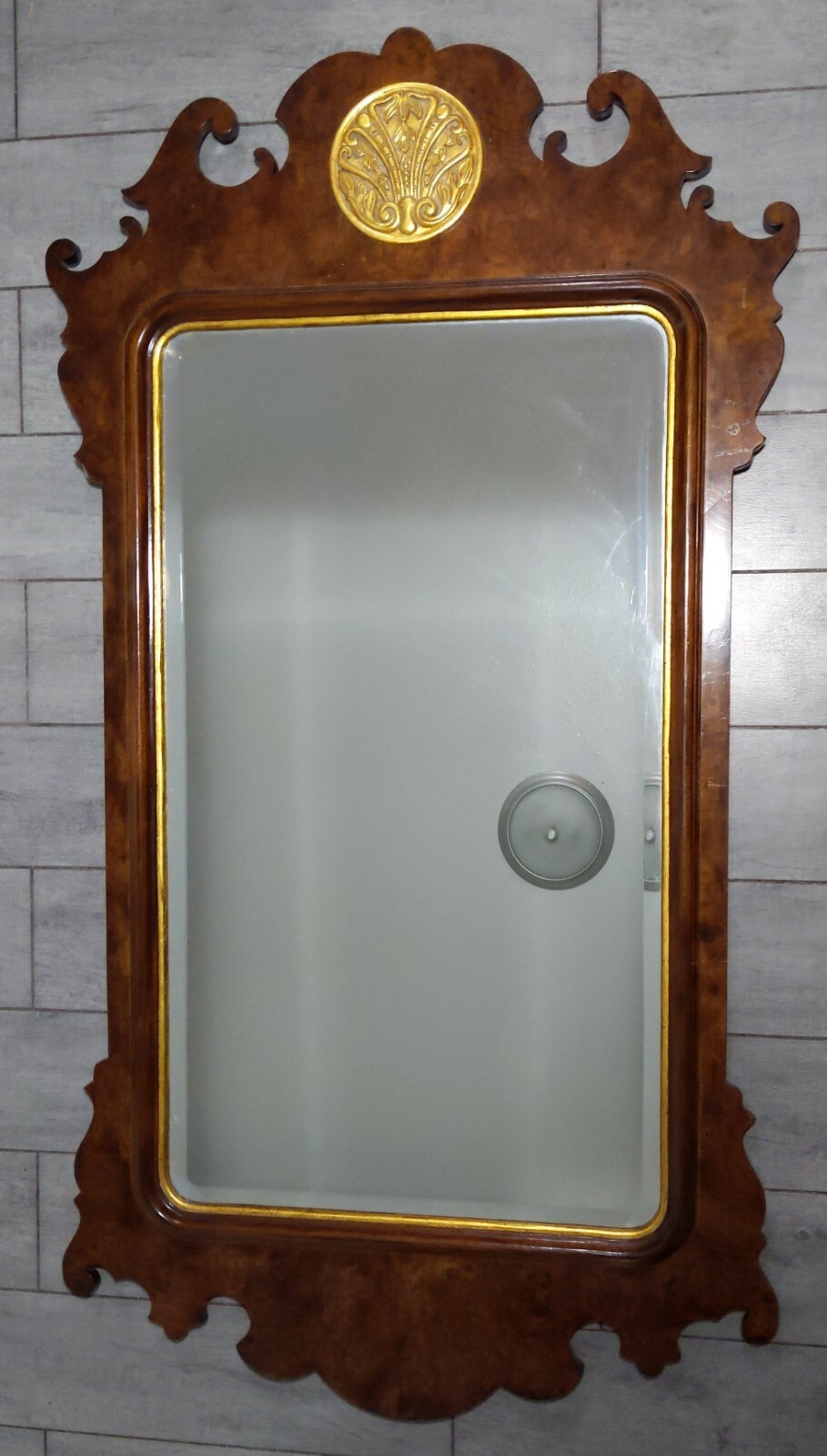 Vintage Henredon Aston Court Chippendale Mahogany Wood Beveled Mirror 9700-04