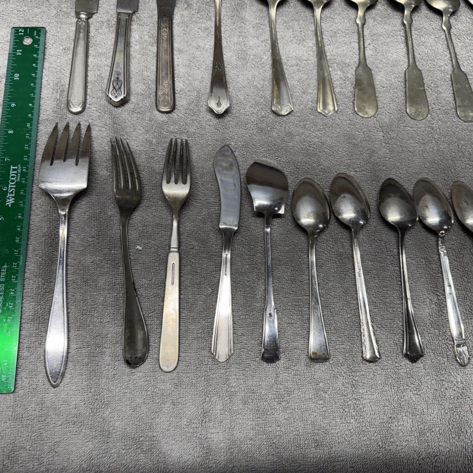 VINTAGE SILVER PLATE Silverware & Stainless Mixed Lot 26 PCs Assorted Free Ship!