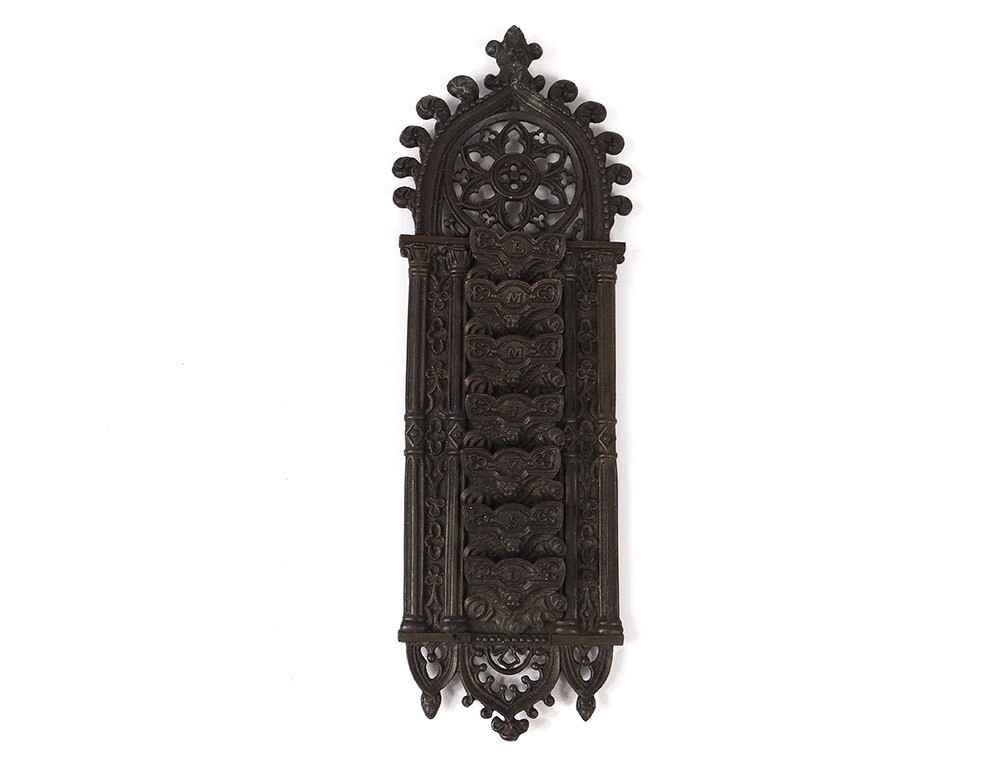 Gothic Cathedral Bronze Weekly Planner Cherubs Restoration 19th Century