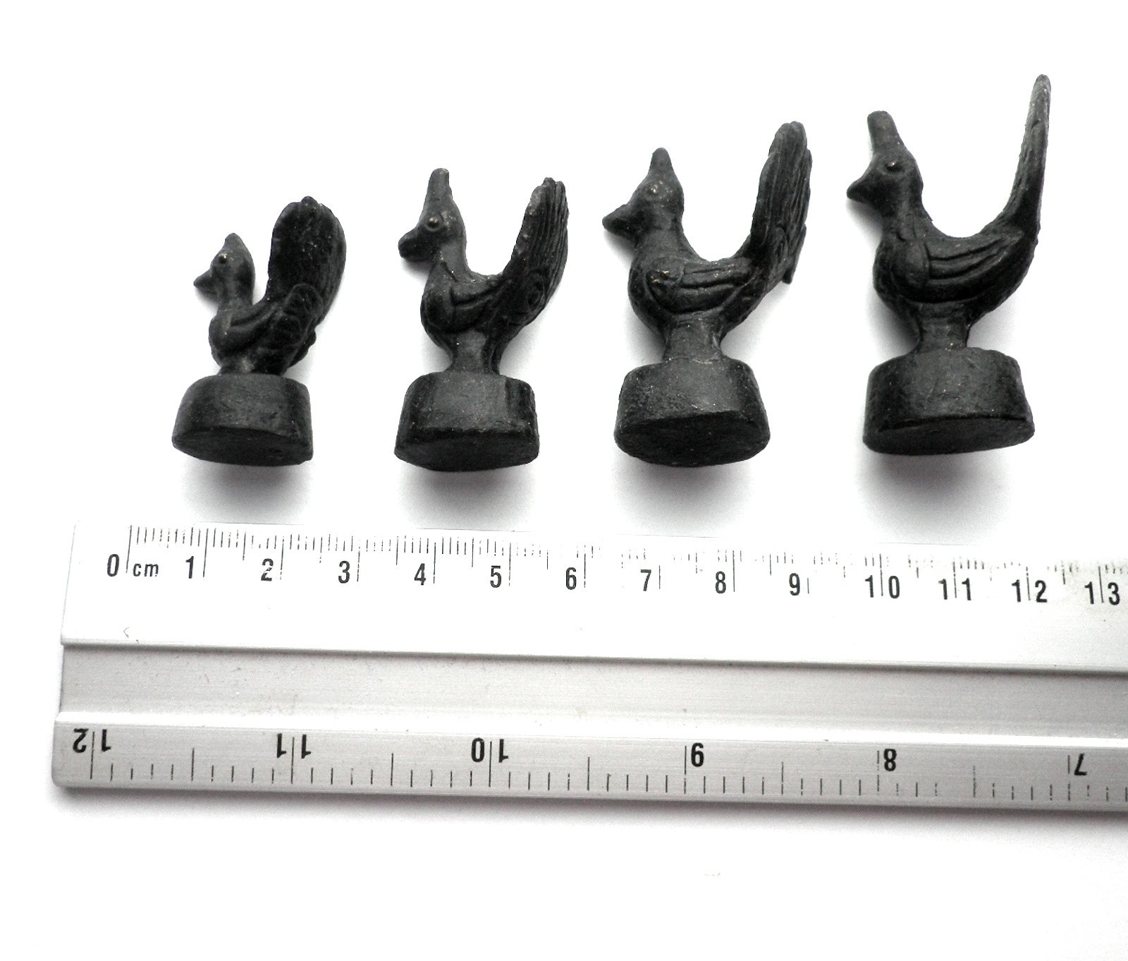 ANTIQUE MYANMAR (BURMA) SET OF 4 Peacock Design Opium Weights 189.2g.