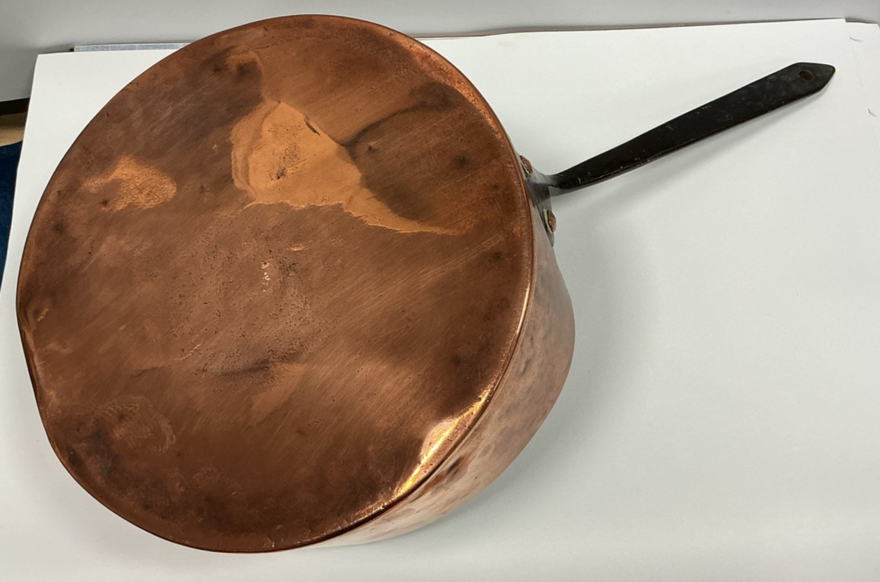 Antique 6‑Piece Copper Saucepan Set – 4 Saucepans + 2 Lids – Total Weight 5.45kg