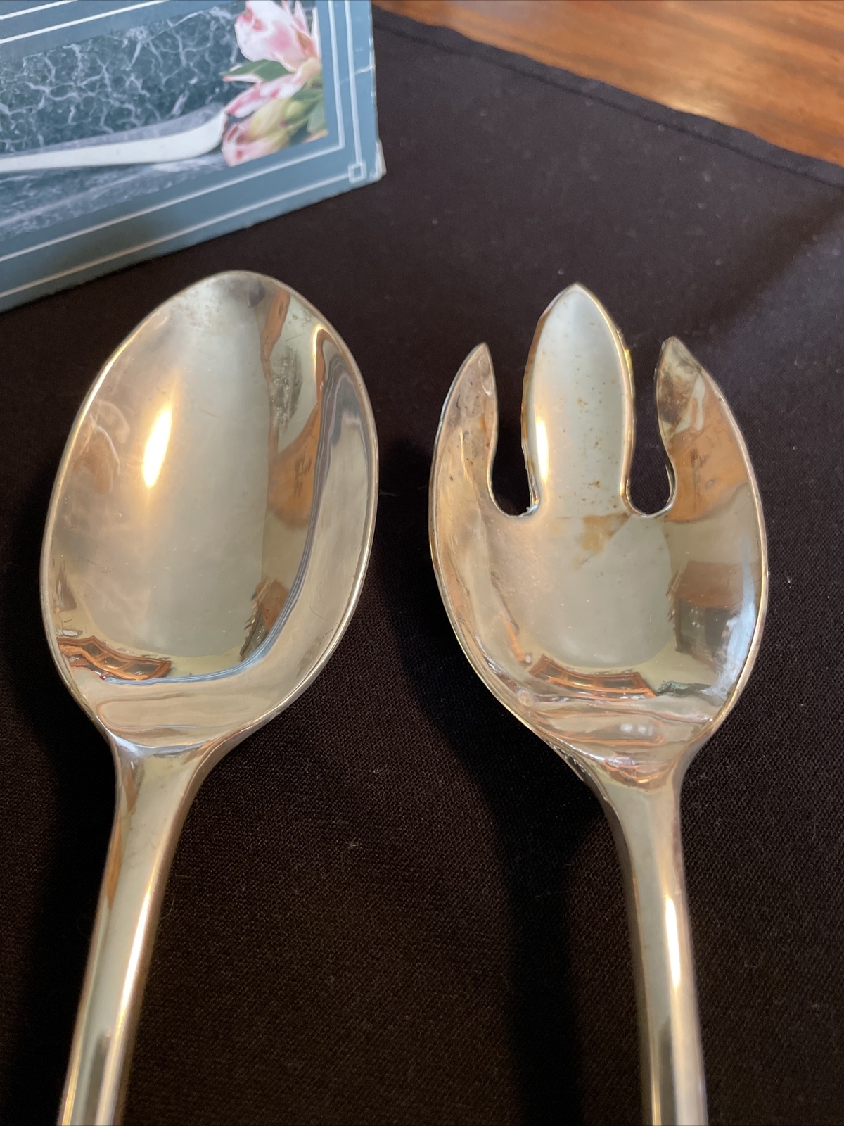 International Silver Co Silverplated Serving Fork And Spoon Set 13” 1994 Vintage