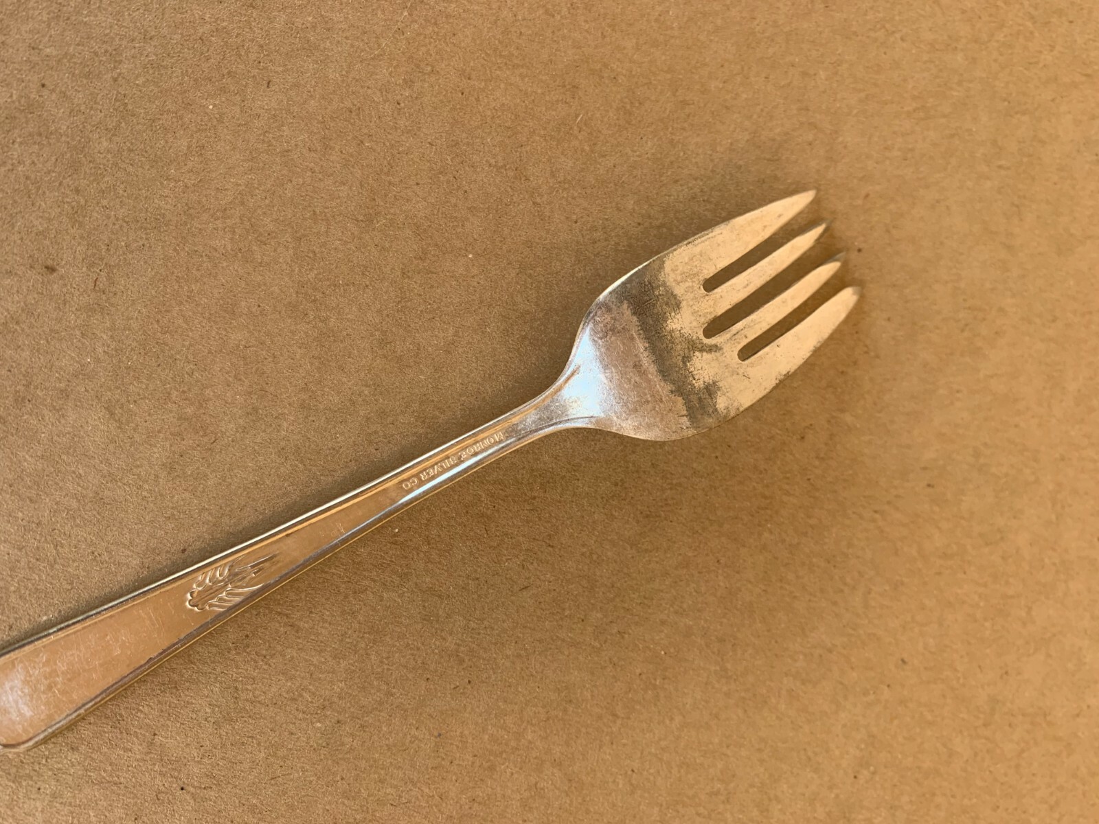 2 Salad Fork Monroe Silver Co Brandon Plume IS Silverplate Silver Plate Antique