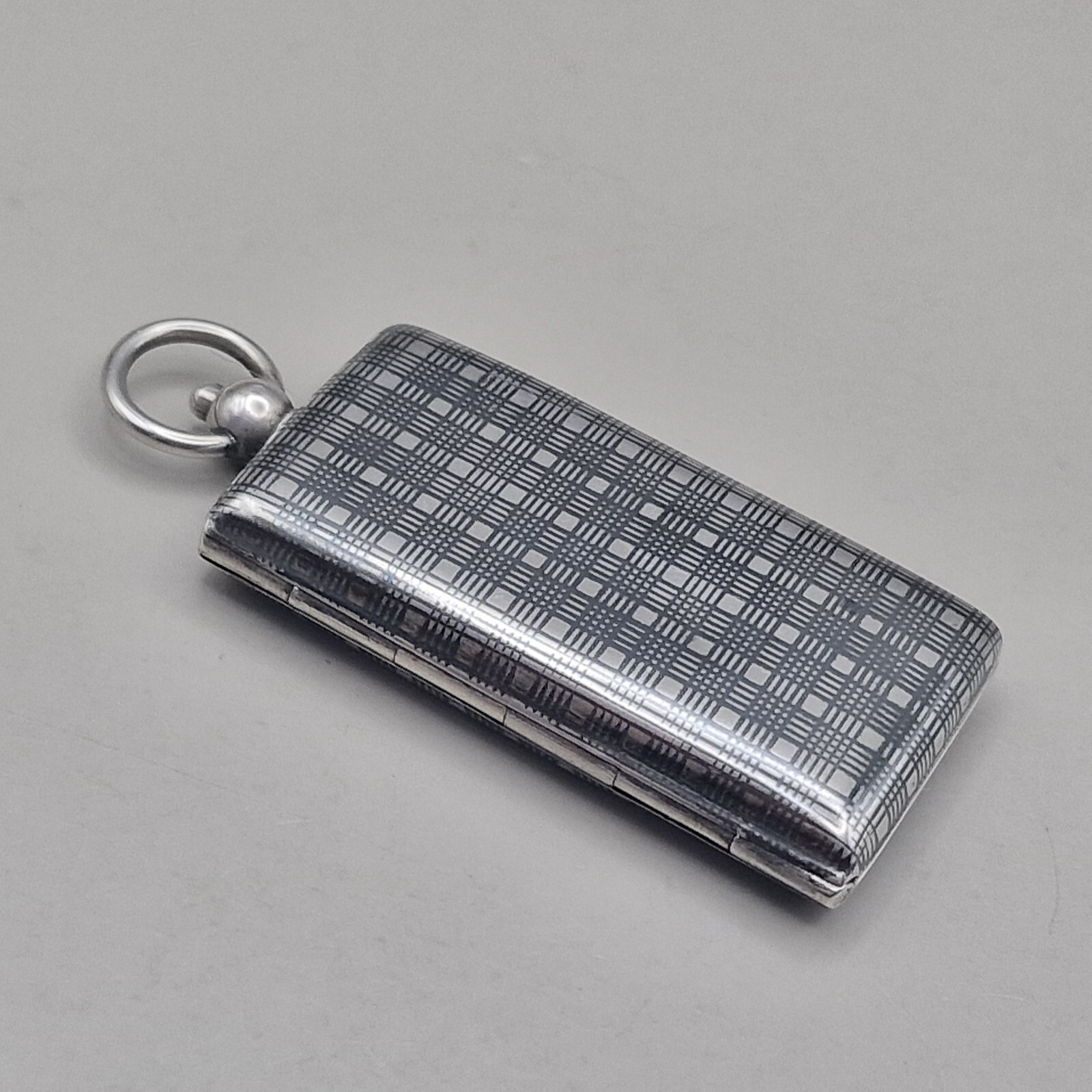 Antique Solid Silver and Niello Double Sovereign Case French Weevil Import Marks