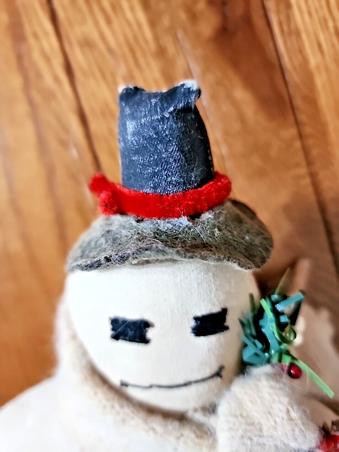 Primitive Handmade Grubby Snowman 9″ Tall & 6″ Across New * Artist Unknown