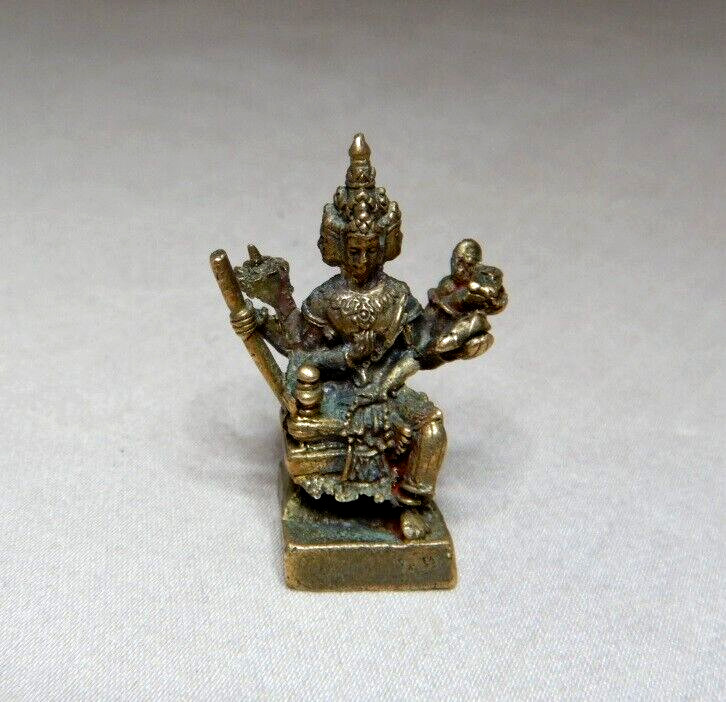 OLD ASIAN MINIATURE BRASS BUDDHA STATUE 3.2cm HIGH