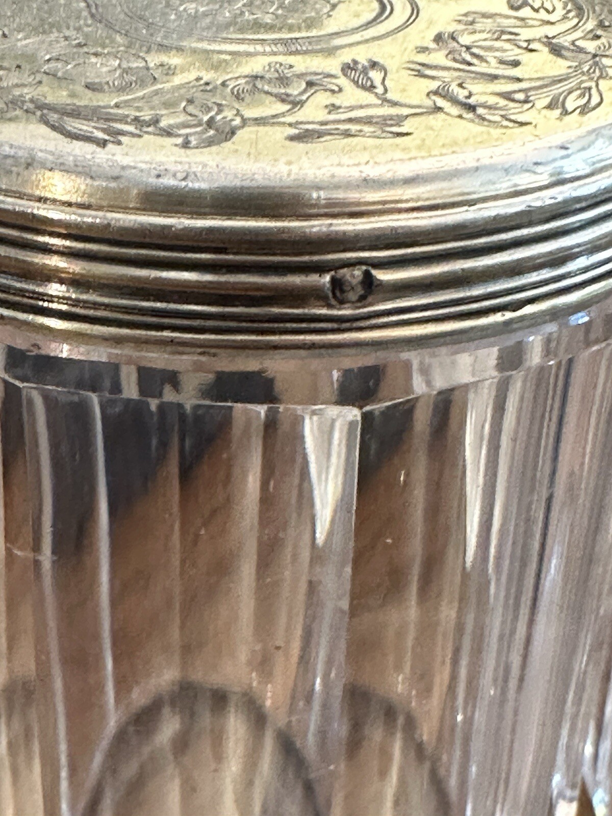 Antique 19th Century French Toilet Box with Silver Pieces