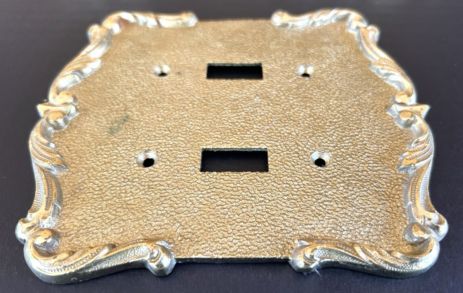 Vintage MCM Brass Double Light Switch Covers Plates Gold Tone Metal Lot Of 12