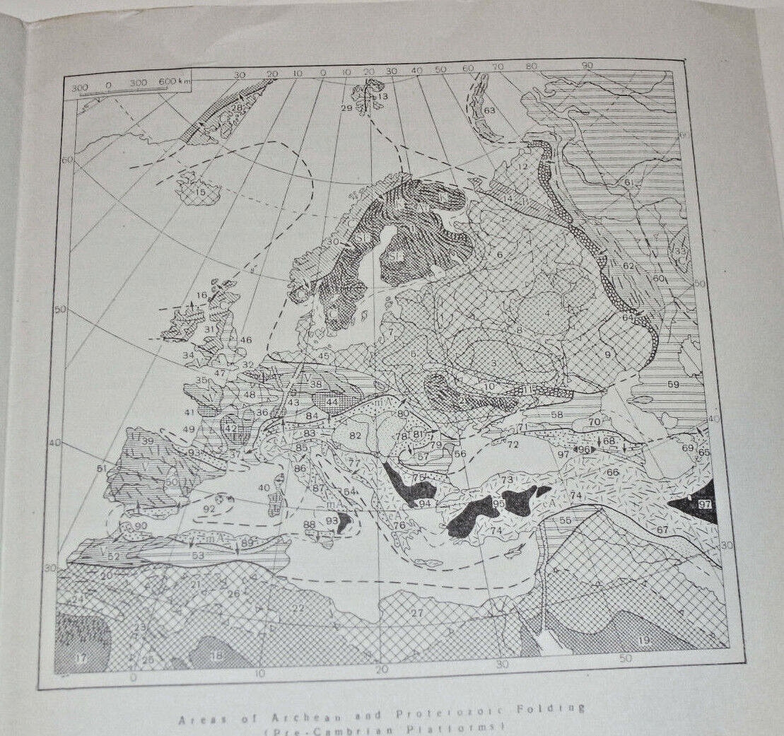 THE FIRST GEOTECTONIC MAP OF EUROPE, 1961 USSR ACADEMY OF SCIENCES! 8 PAGE BOOK!