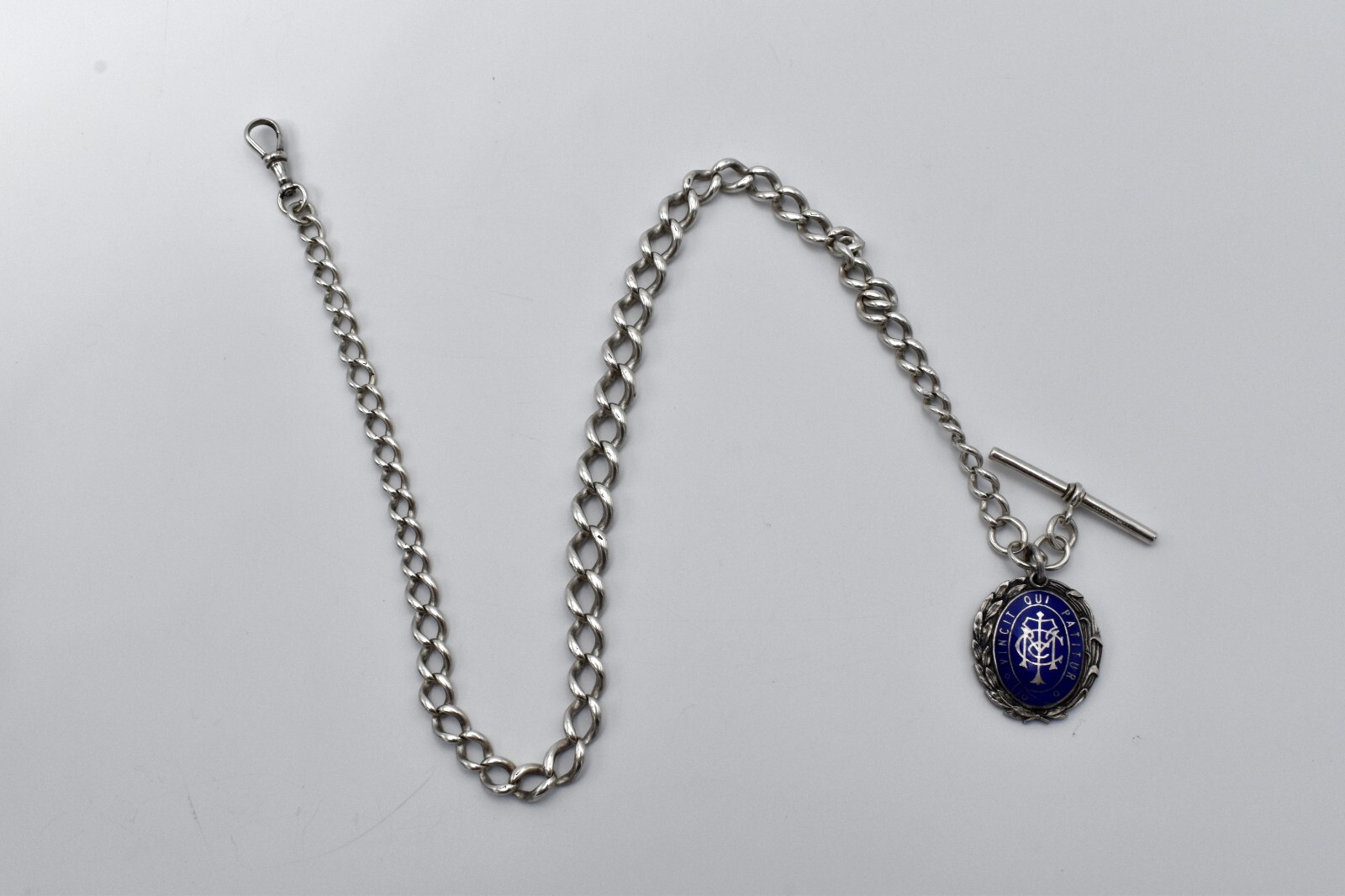 George V Sterling Silver Graduated Albert Pocket Watch Chain Fob Medal 1912