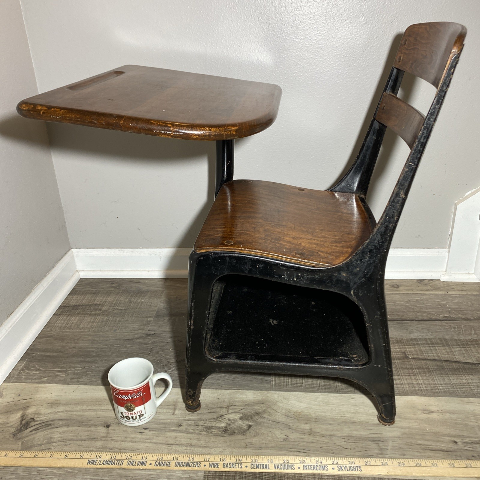 Antique Vintage Industrial Décor Art Drafting Childs School House Furniture Desk