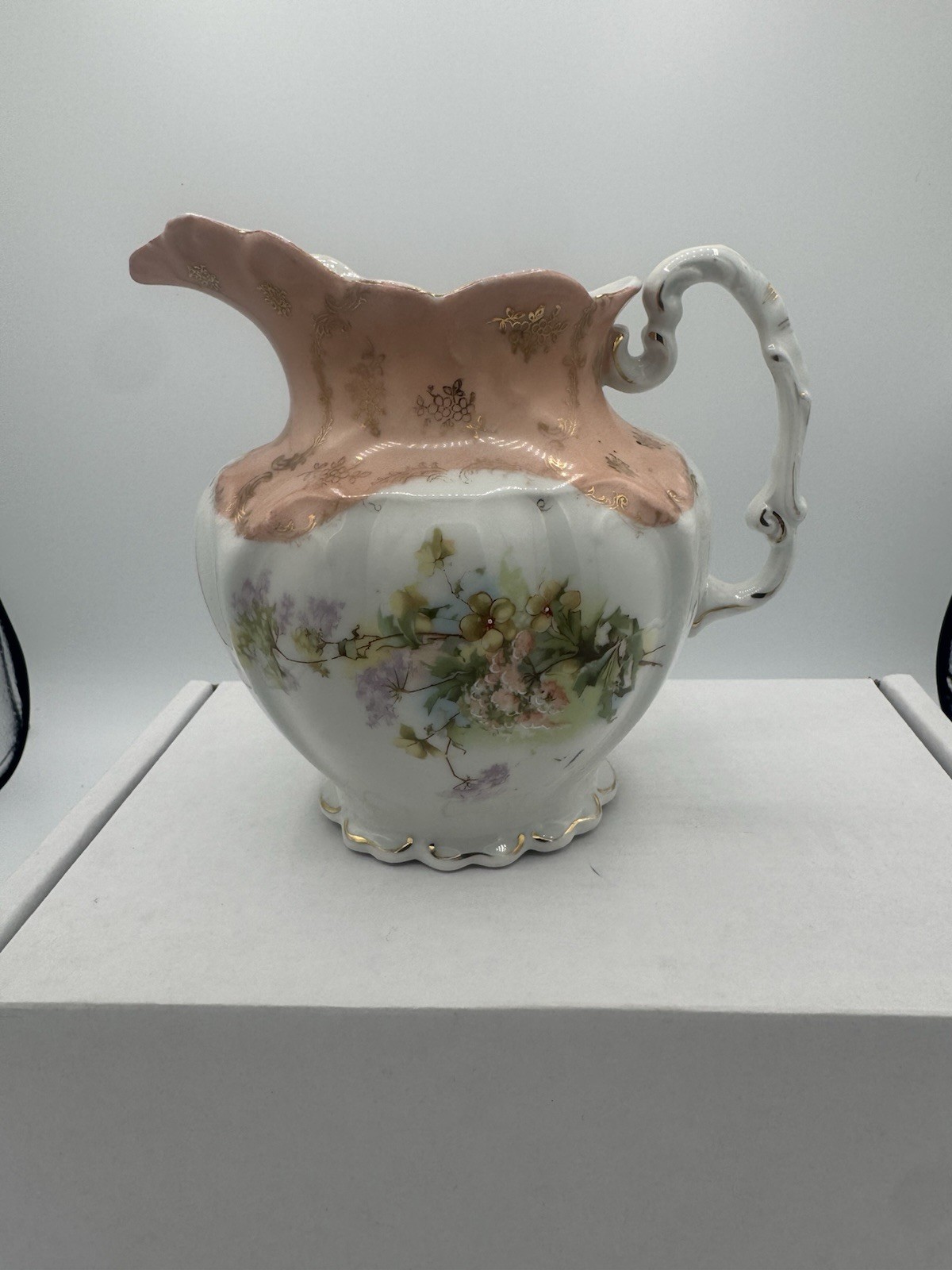 Antique RS Prussia Late 1800’s Early 1900’s Hand Painted, Porcelain Pitcher