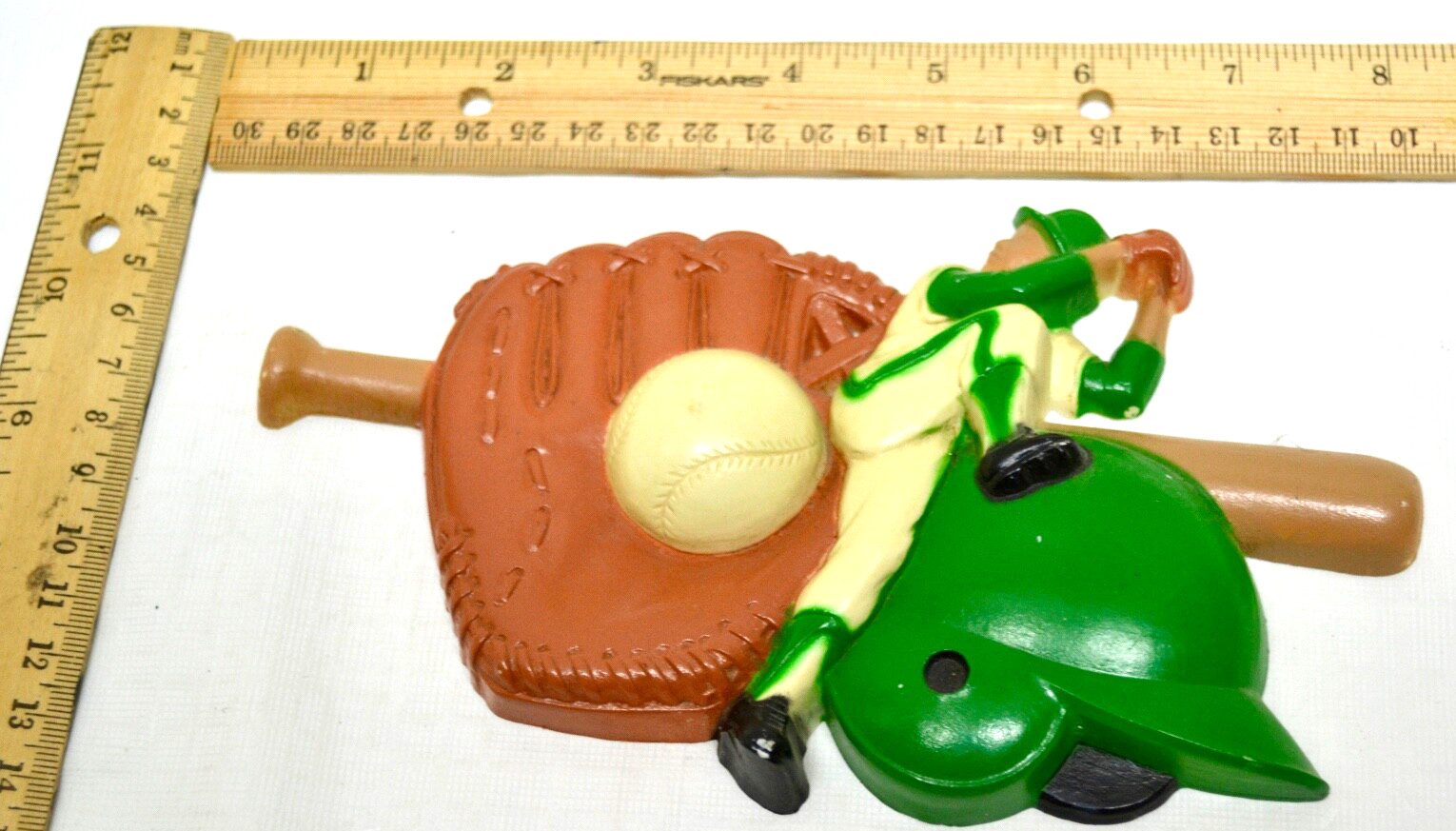 1990s Vtg Burwood Products Co. Sports Decor Wall Hanging Baseball USA