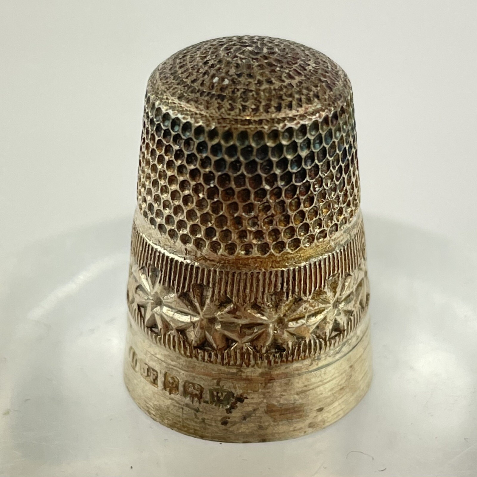 Antique Solid Silver Thimble Size 10 James Fenton 1921