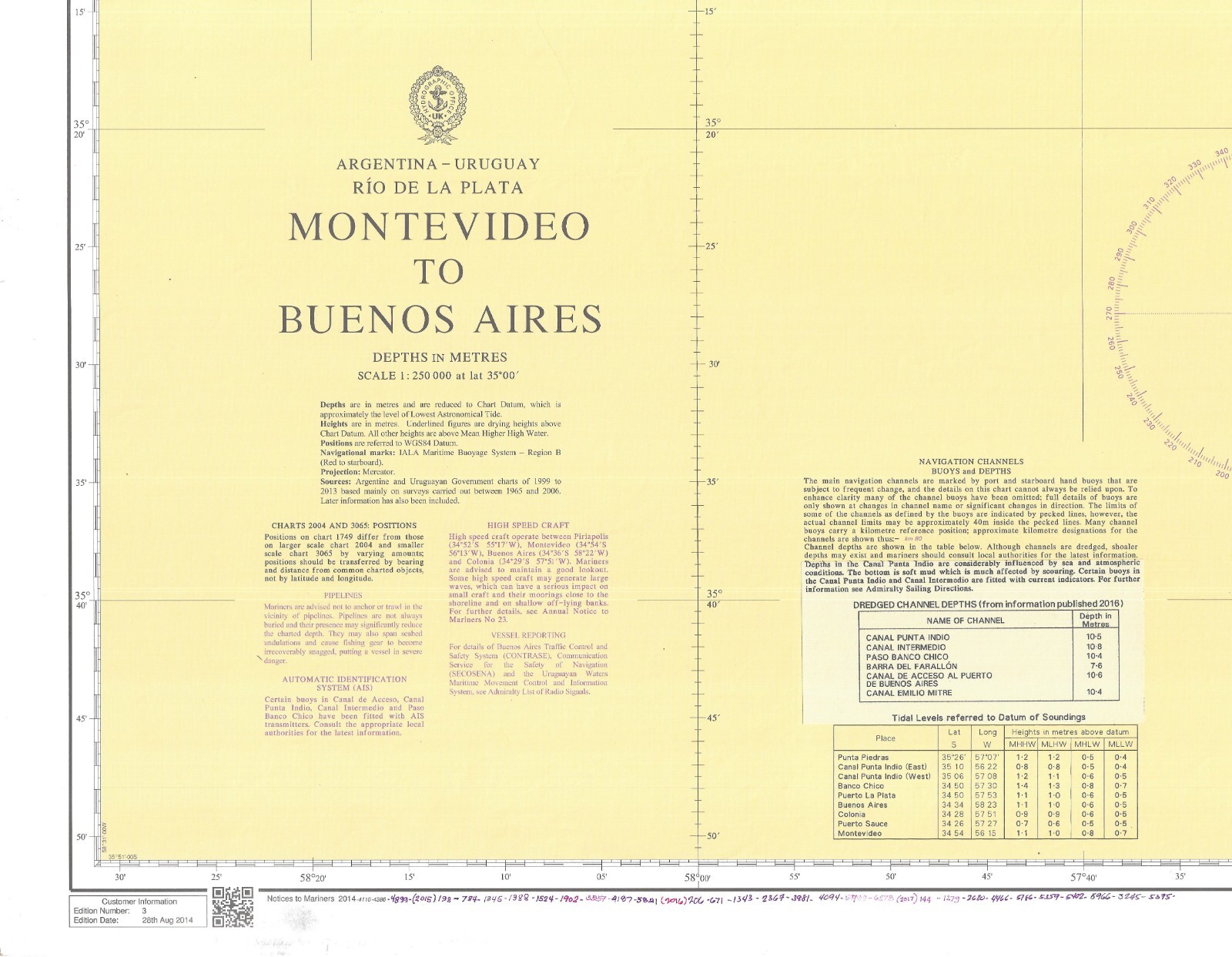 Admiralty 1749 Argentina Uruguay Rio De La Plata Montevideo To Buenos Aires Map