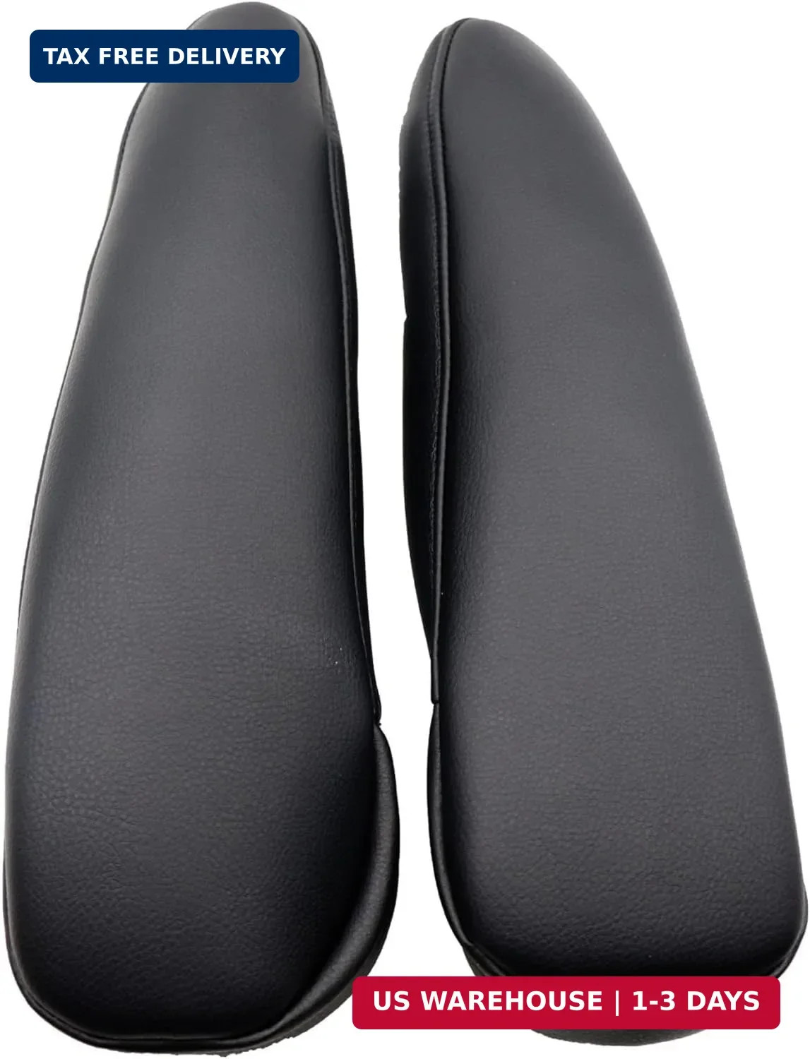 2pcs Left & Right Side Leather Replacement Armrest Cover Black with Zipper Desig