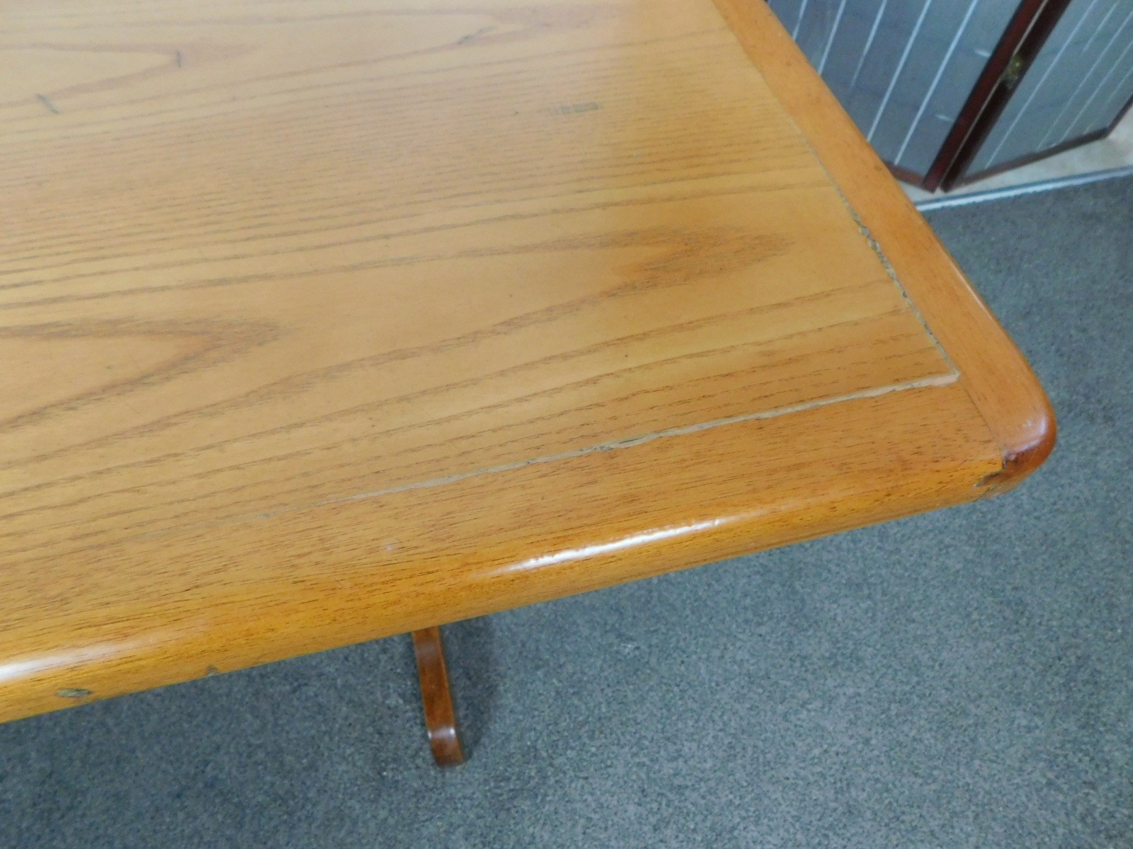 Mid Century Danish Modern 1970s Solid Teak Desk 48″ Trestle Table Vintage Retro