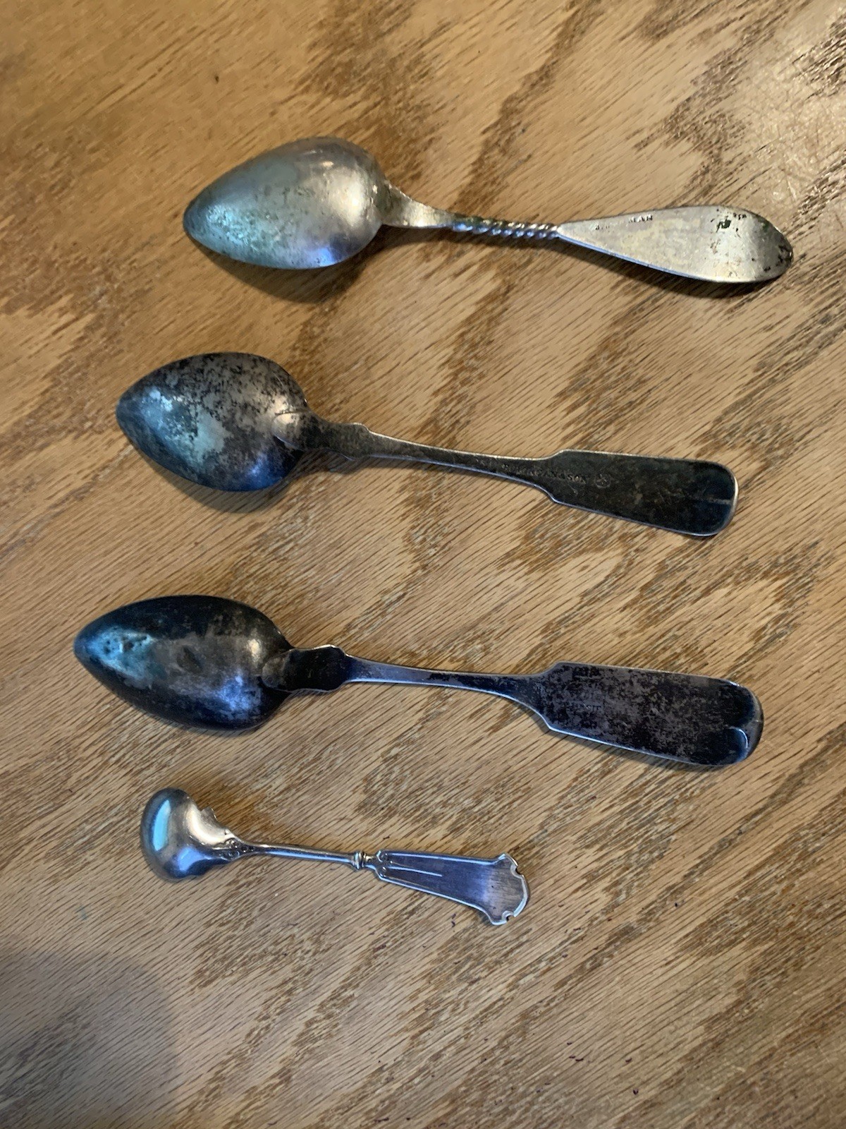 Lot Of 4 Antique Coin Silver Spoons 57 Grams Scrap