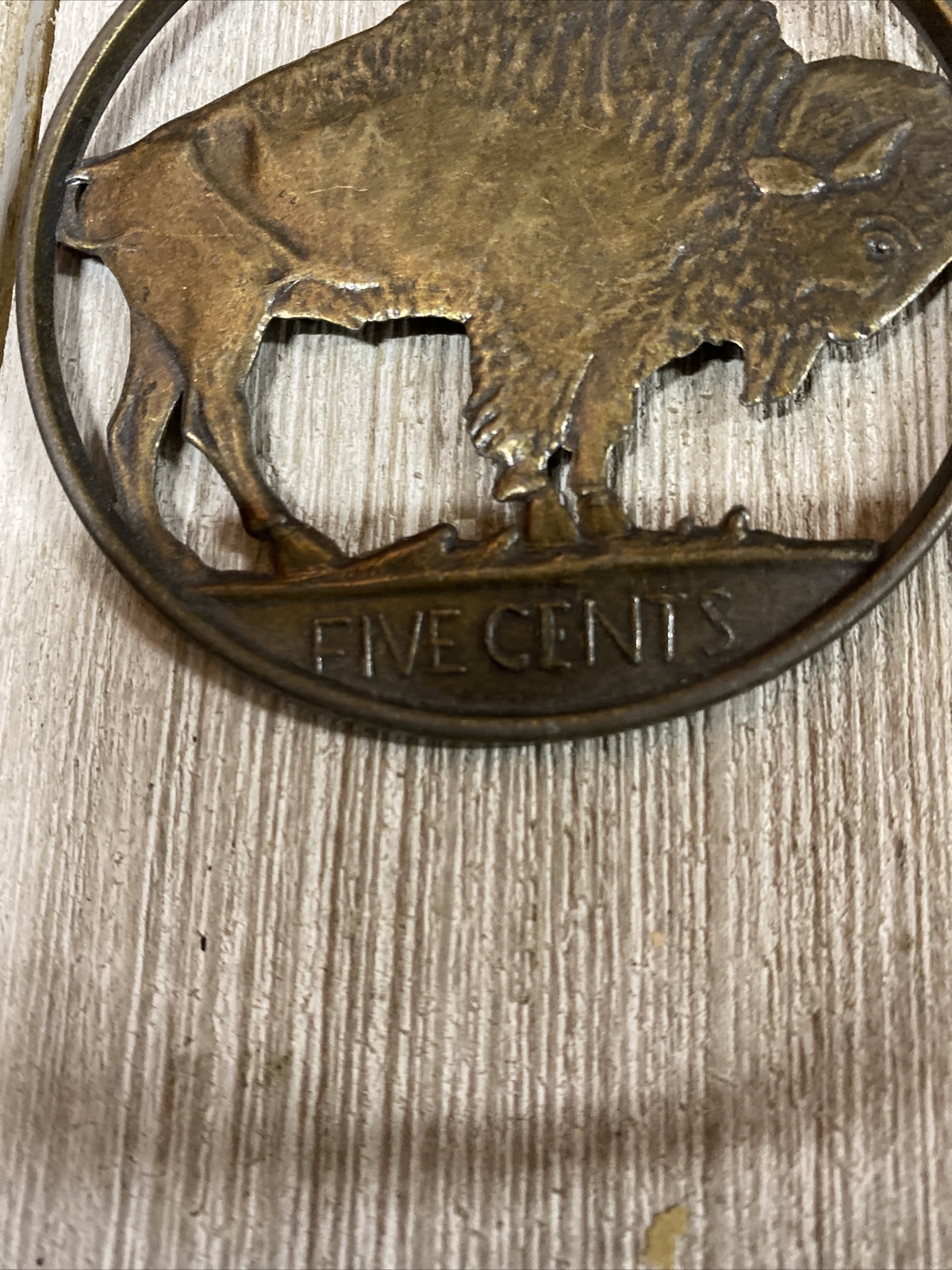 Buffalo Five Cents Cutout Keychain