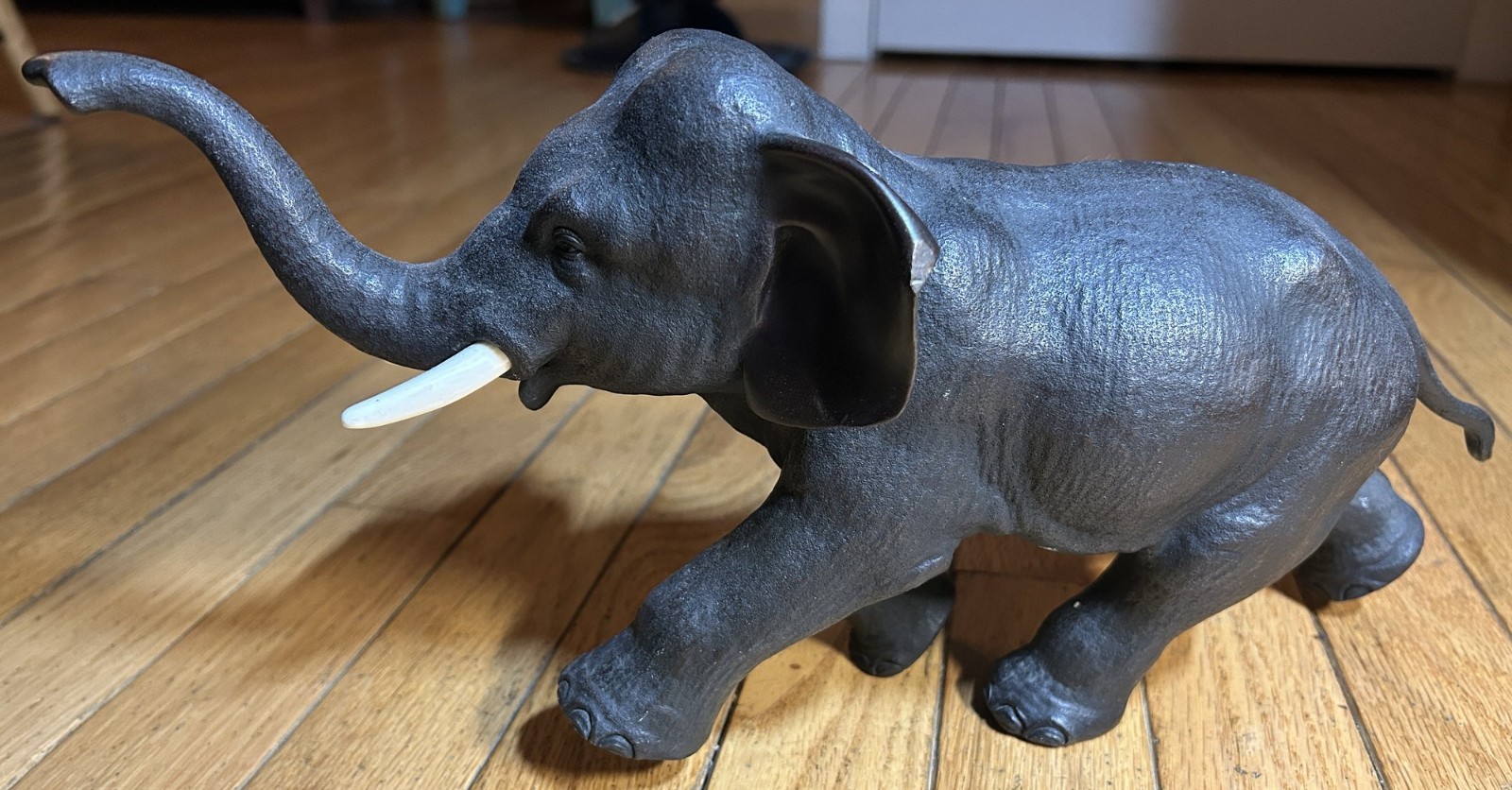 Antique Taisho Japanese Bronze Elephant Okimono Signed Houn Saka 15.5” 13.75lbs