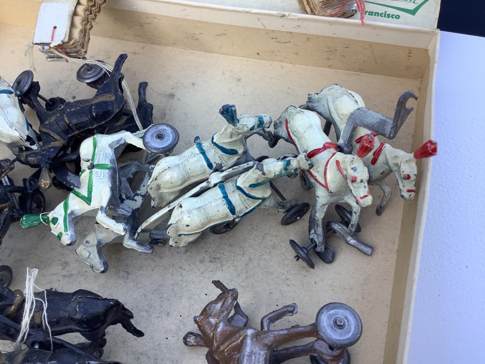 Antique cast iron horses from a set of 12very rare find, colors vary also. New $