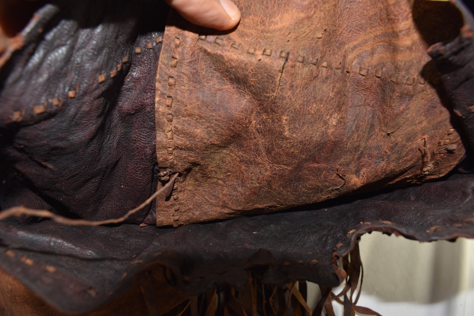 Antique Bedouin Middle Eastern Traditionlal Tribal Leather Handbag
