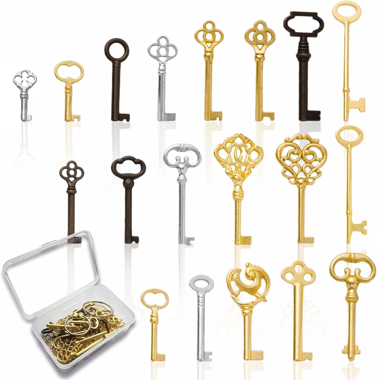 19PCS Universal Skeleton Keys for Vintage Old Furniture Antique Furniture
