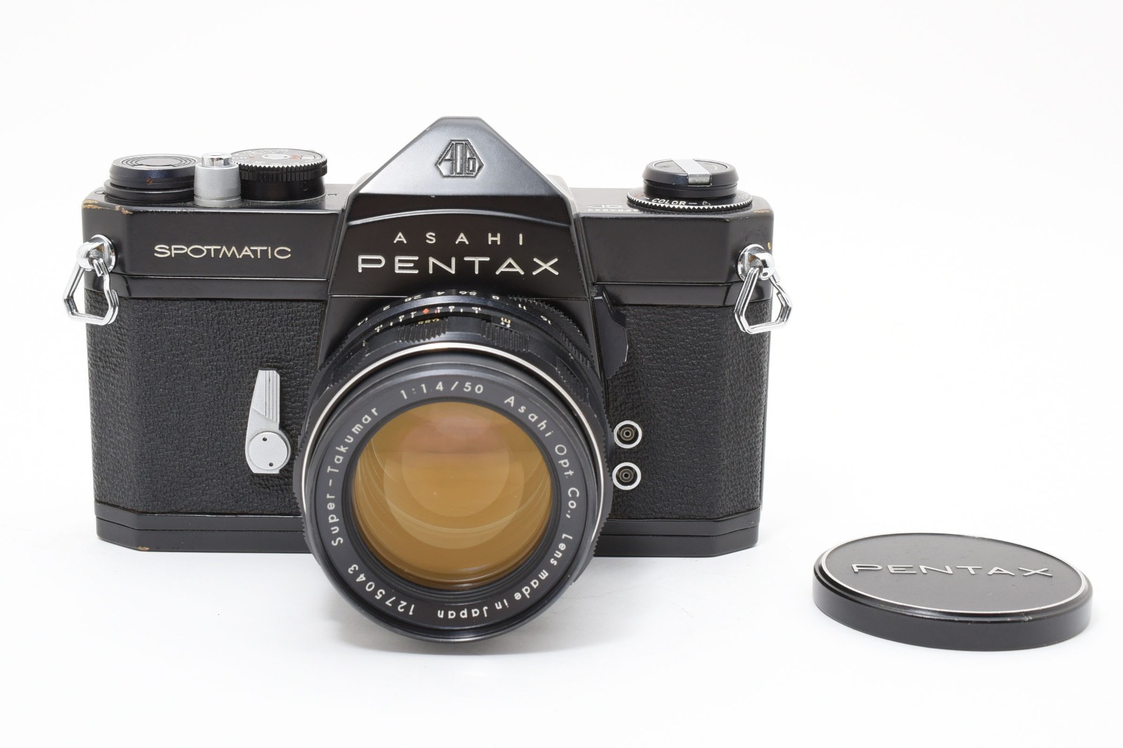 [ MINT ] Asahi Pentax SP Black + Super -Takumar 50mm F/1.4 MF Lens From Japan