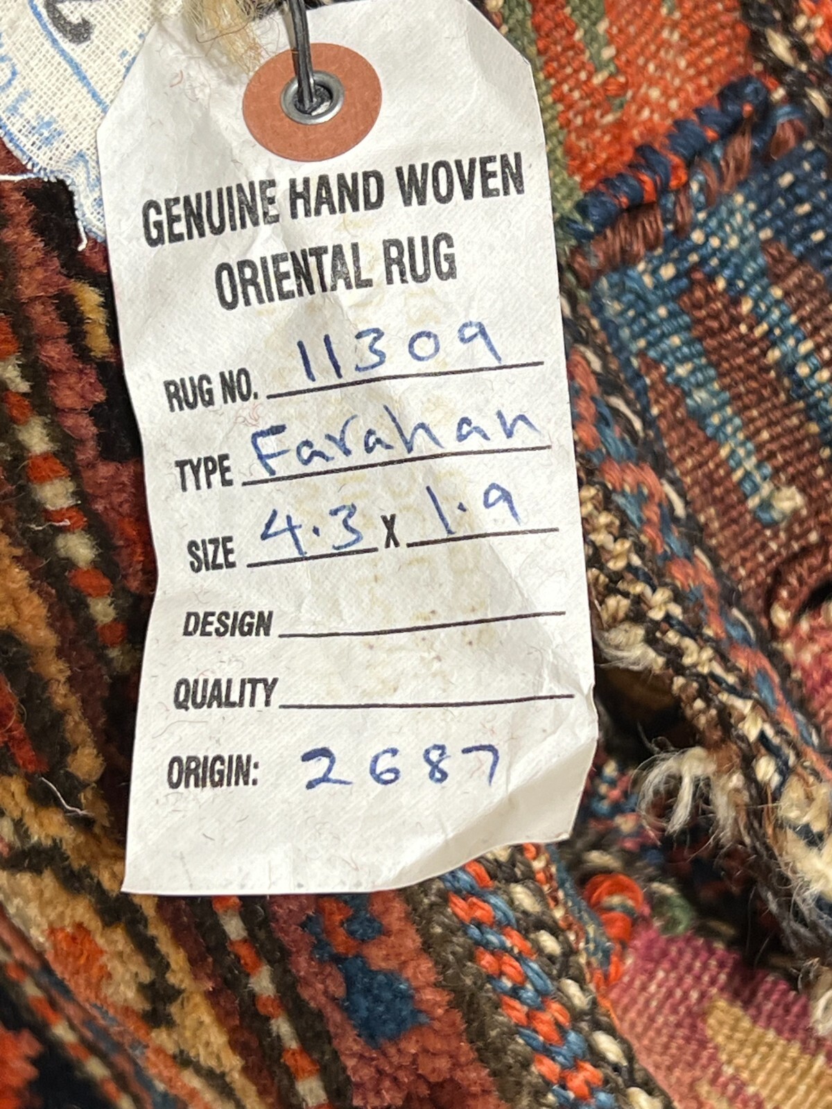 Antique Hand Knotted Tribal Farahan Wool Saddle Bag Rug Double Bagface 2×4 1900s