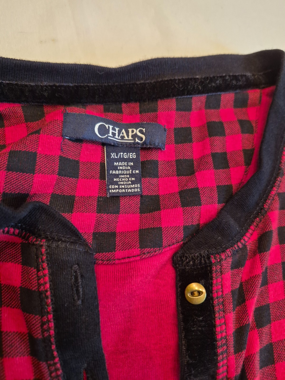 Ralph Lauren Chaps XL Gingham Plaid Pullover