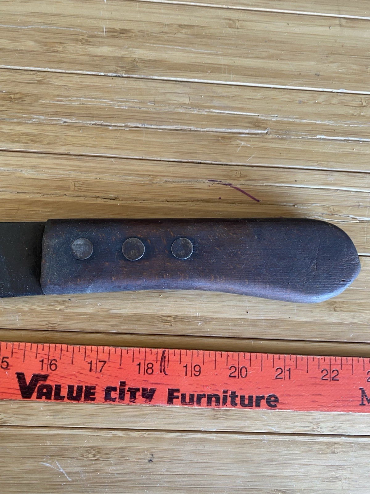 Antique Markeed Village Blacksmith Corn Tobacco Knife Farm Tool 22 1/2” Long