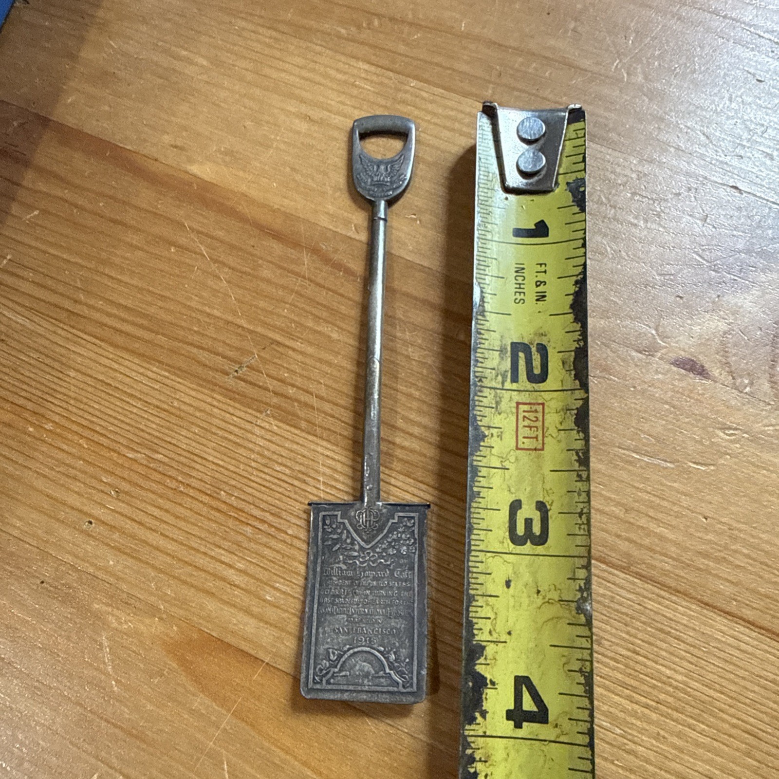 1915 Shreve & Co Sterling Panama Pacific Expo Shovel Spade Spoon William Taft