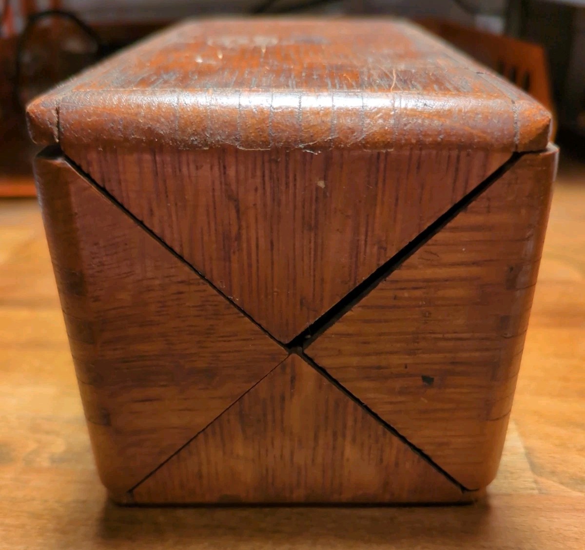 Antique Singer Sewing 1889 Refinished Oak Puzzle Box + Most Attachments