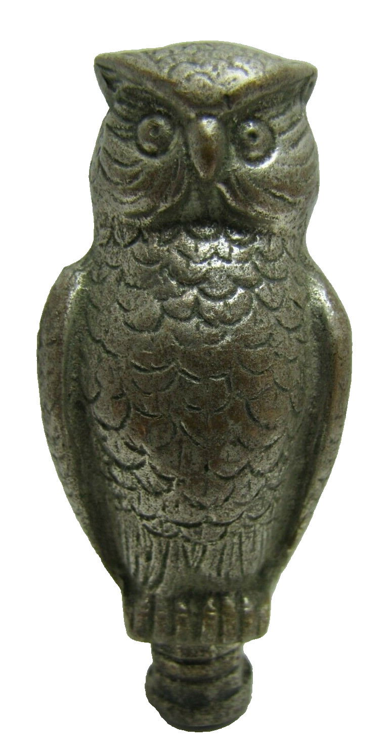 OWL FINIAL ANTIQUE BRONZE NICKEL PLATED Ornate Decorative Arts Hardware Element