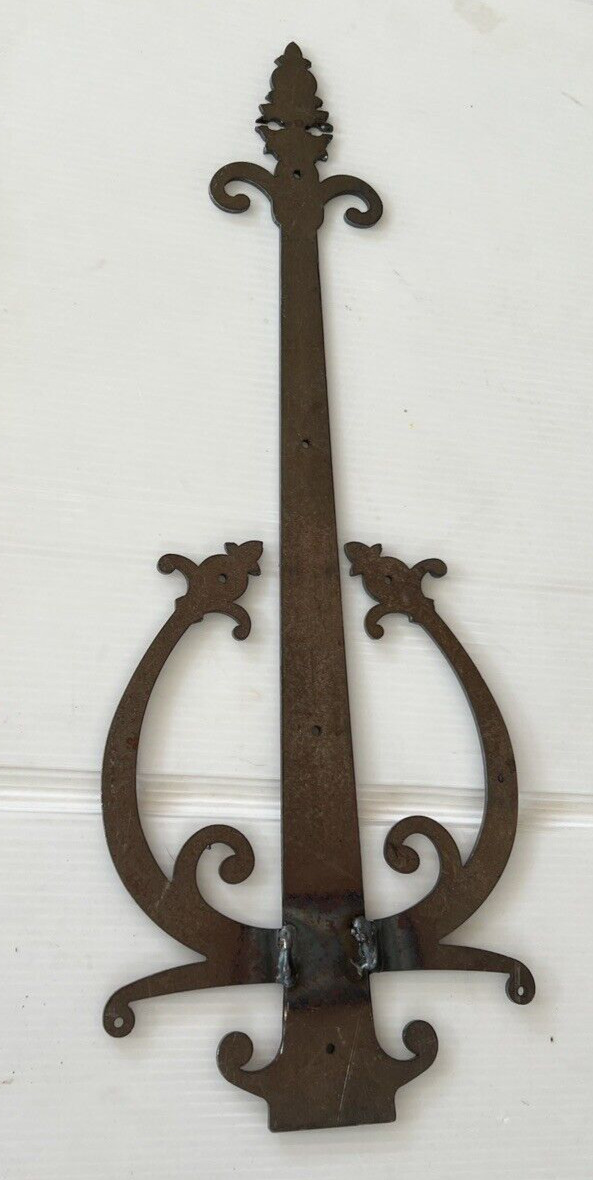Large Hand Forged Iron Door Hinge Plate Wrought Hinges 16″ Antique ?
