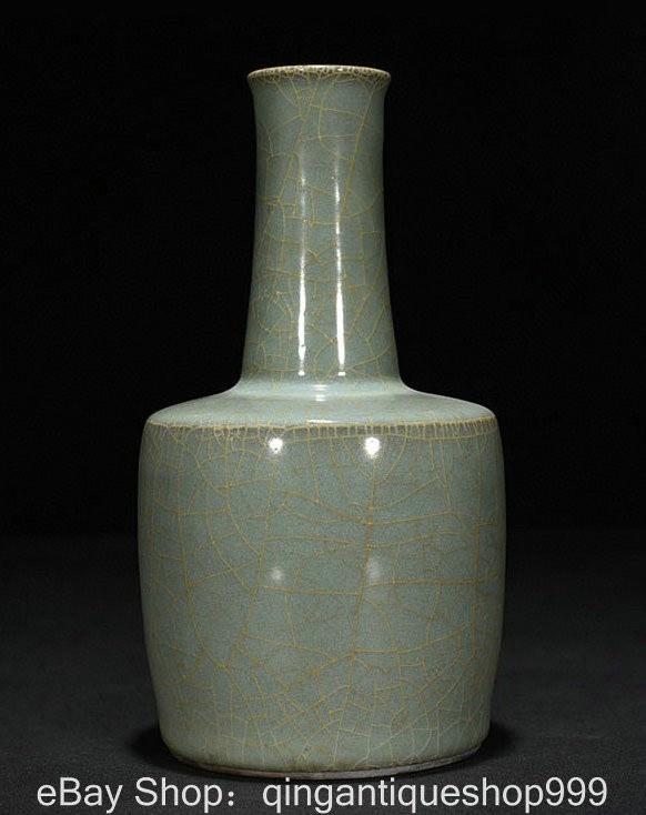 9.2″ Chinese Song offcial kiln Porcelain Solid Color Paper Mallet Vase Bottle