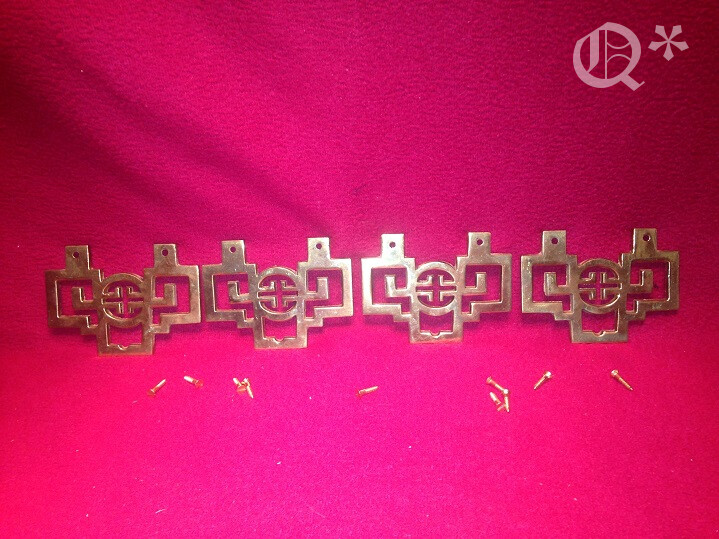 Vintage Set of 4 Brass Furniture Decorations