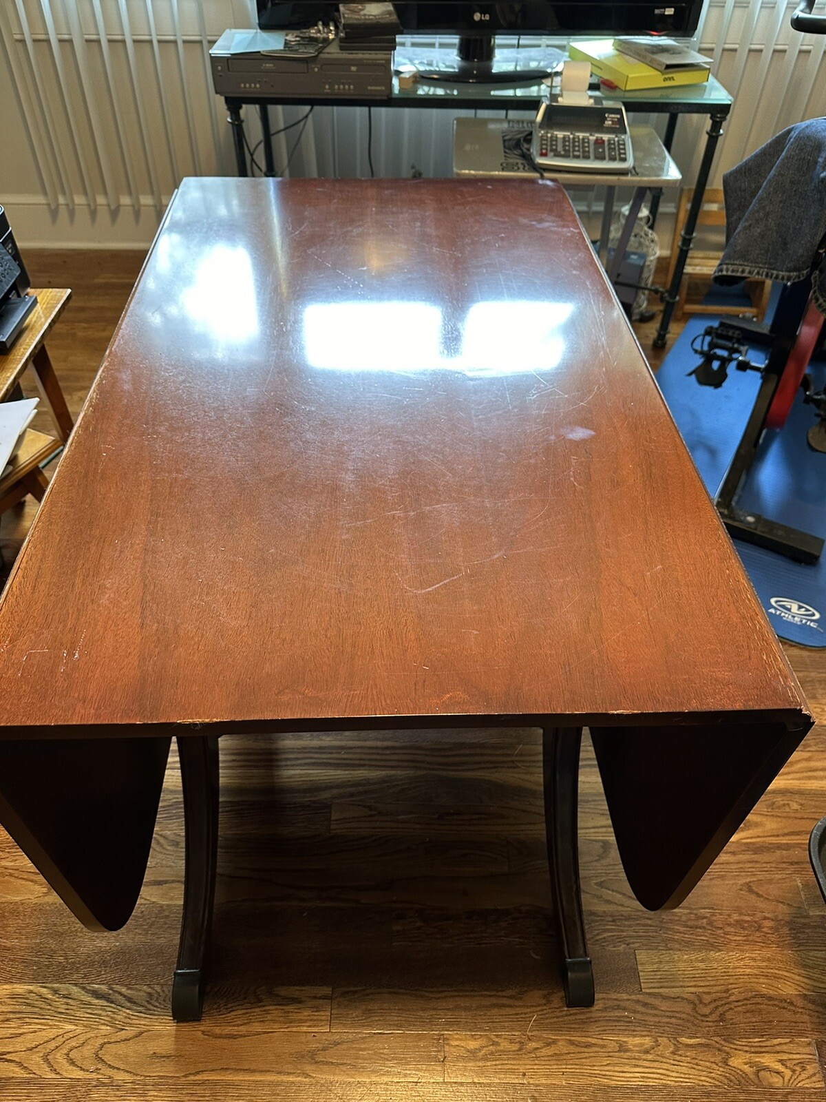 Drop Leaf Table By Drexall Brass Footed Sheraton/Hepplewhite 1952