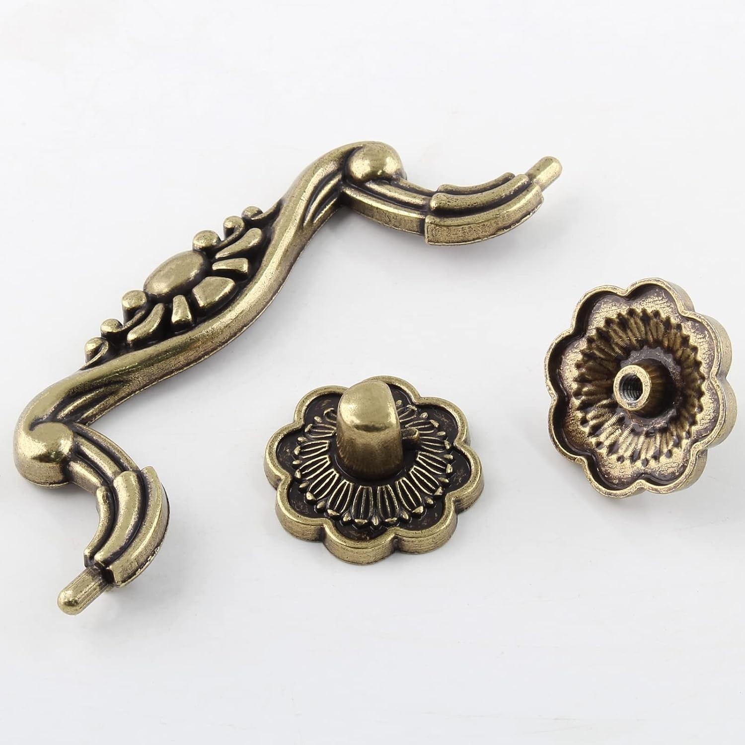 Durable Antique Bronze Pull Handles Set of 6 – 3.75″ Hole Spacing, Easy Install