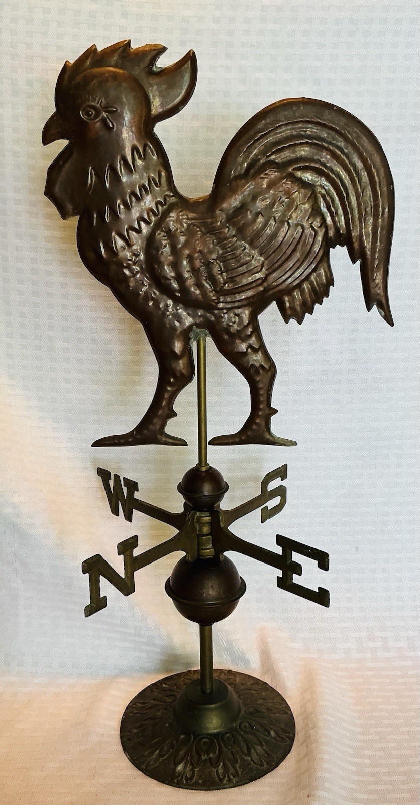 Vintage Copper Rooster Weathervane Farm Country Decor Patina Original Tabletop