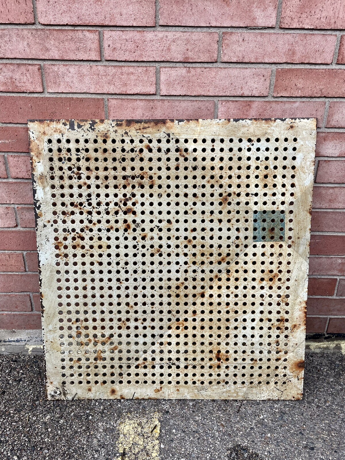 Massive Antique 31.75 X 33.75 Cast Iron Floor Grate Heat Register Water Drain?