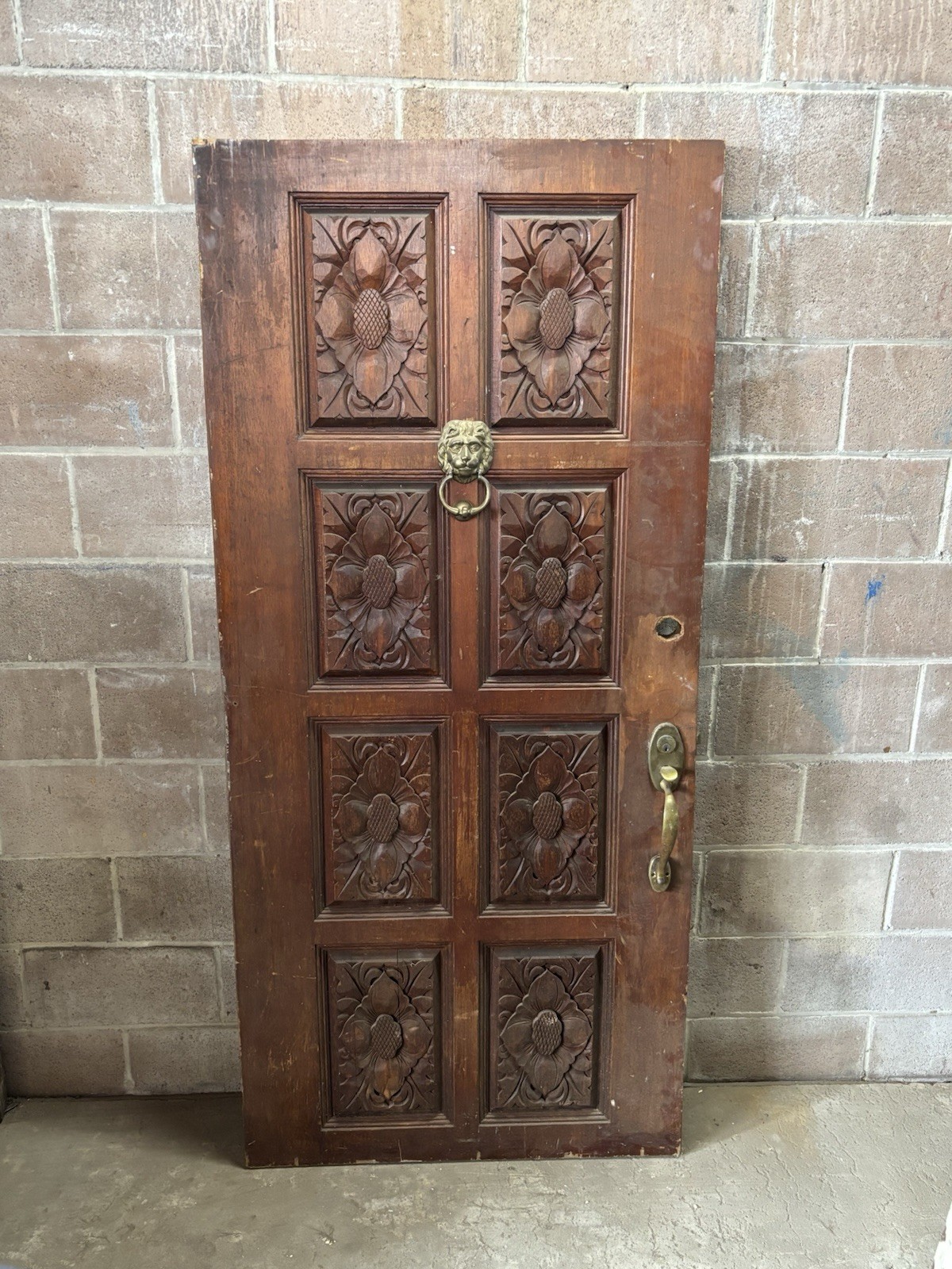 ~ VINTAGE MID CENTURY MODERN OAK DOOR ~ 35 X 76.25 ~ ARCHITECTURAL SALVAGE