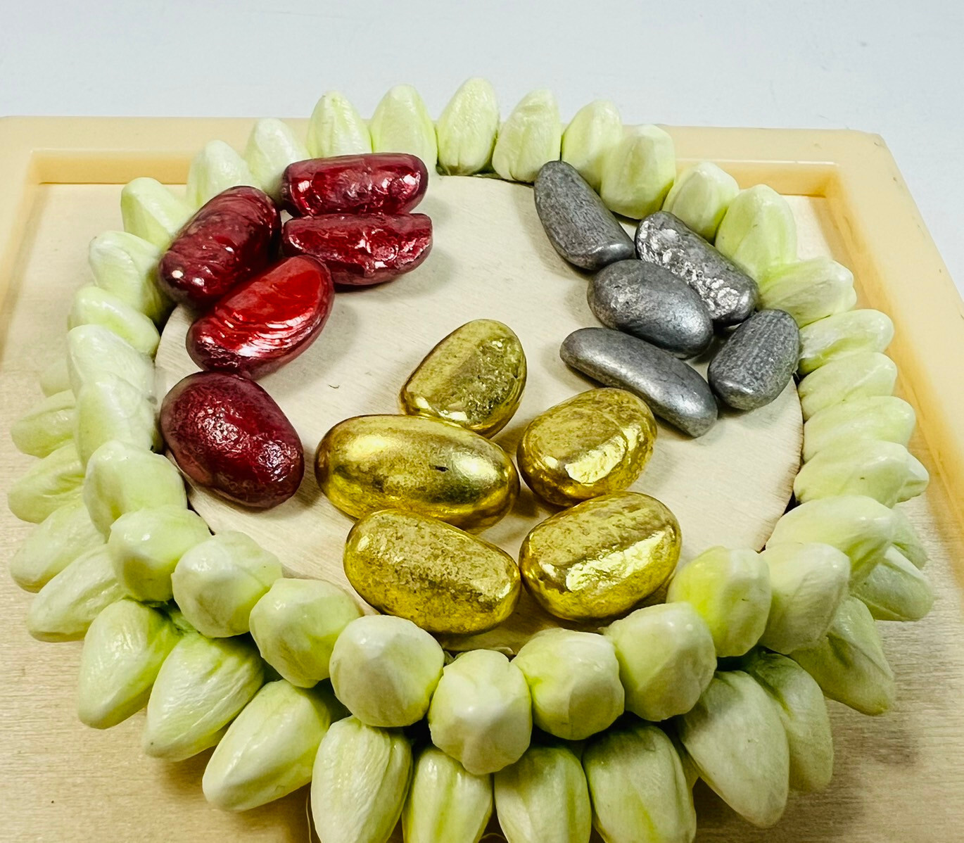 15 Pcs Gold Red Silver Leklai Suriyan Racha Thai Amulet Magic Stone Best top set