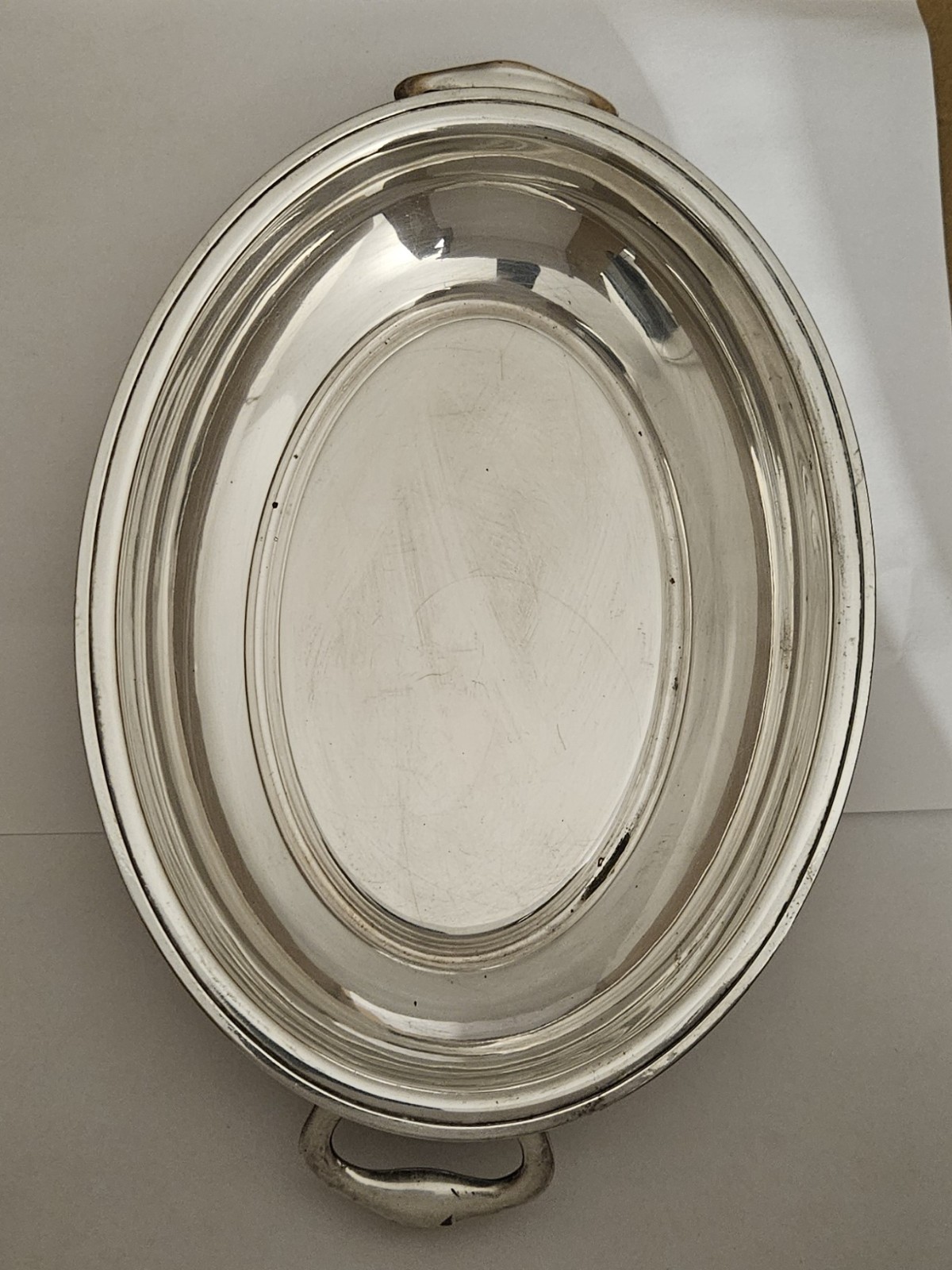 vintage oval silver-plated serving tray or platter