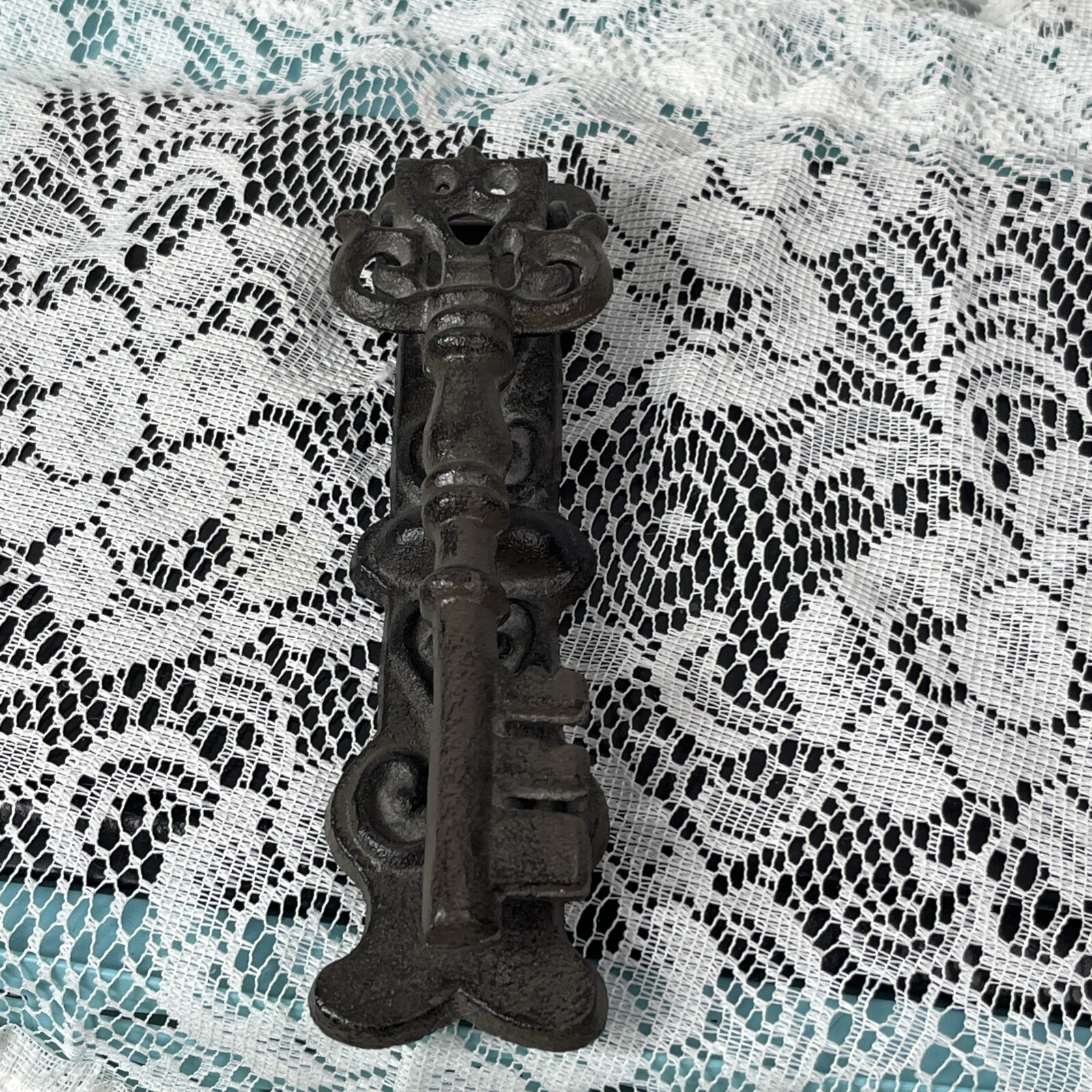 Vintage Cast Iron Heavy Duty Door Knocker Key 7.5 In. Long 2 In. Wide. 1.5 In. D