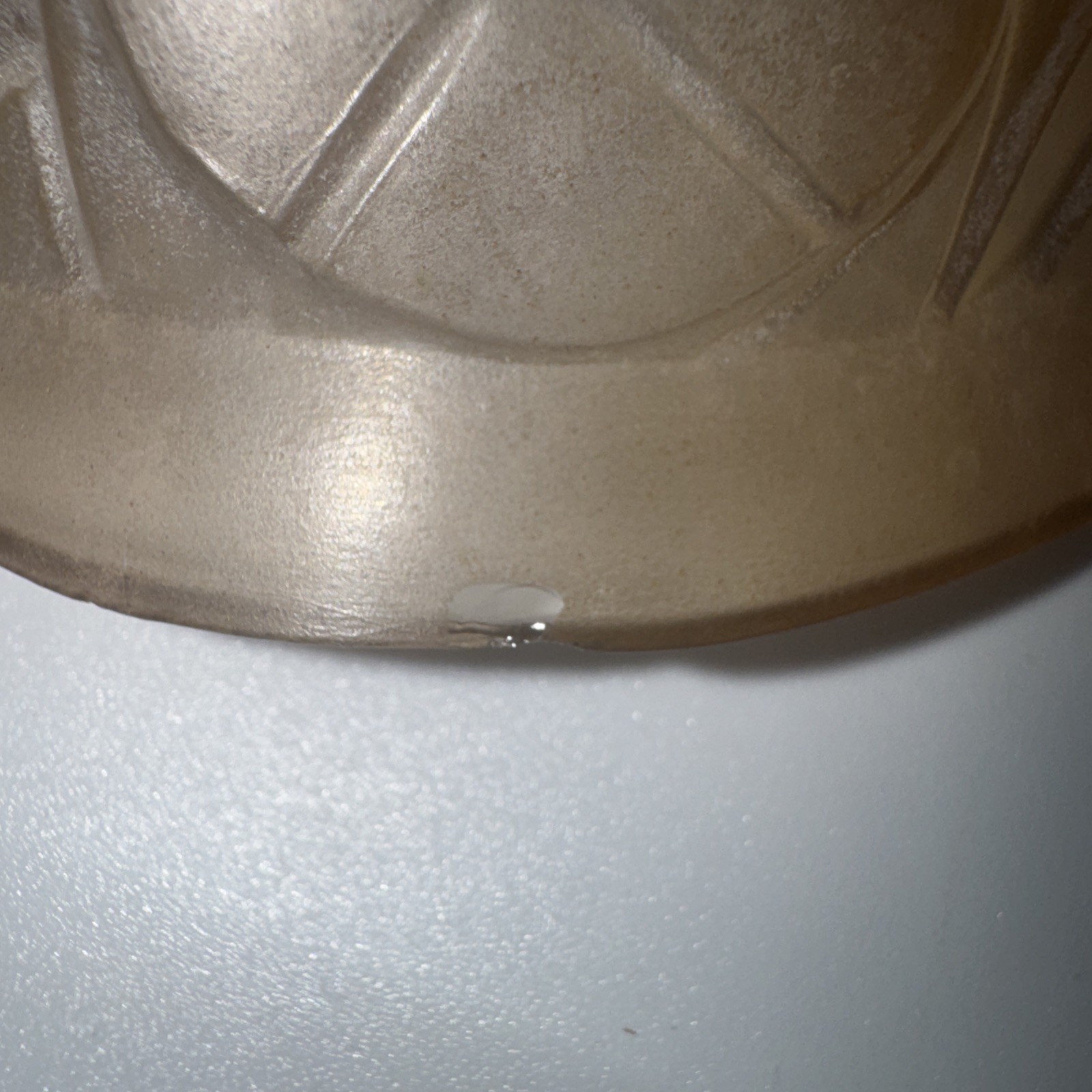 1930’s Art Deco Style Nauticalesque Pressed Glass Ceiling Fixture Pendant