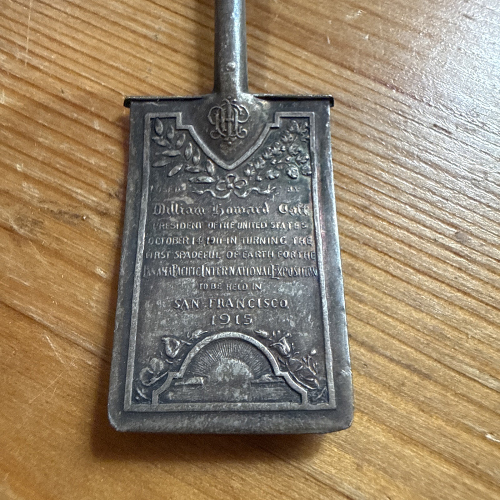 1915 Shreve & Co Sterling Panama Pacific Expo Shovel Spade Spoon William Taft