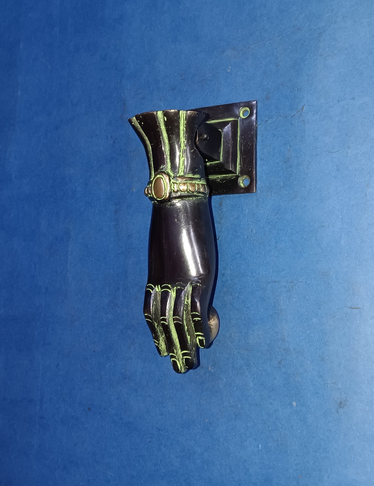 Lady Hand Shape Door Knocker Brass Hand Carved Door Knocker Bell Room Decor VRR2